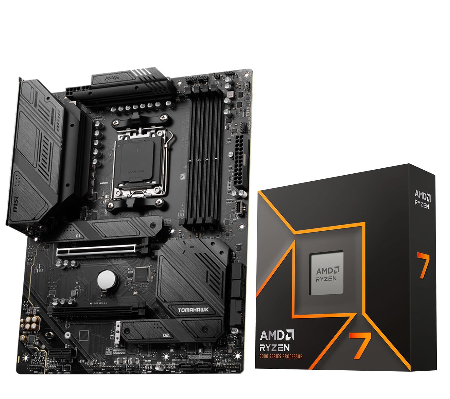 Micro Center AMD Ryzen 7 9700X 8-Core 16-Thread Unlocked Desktop Processor with MAG B650 Tomahawk WiFi AM5 DDR5 Gaming Motherboard