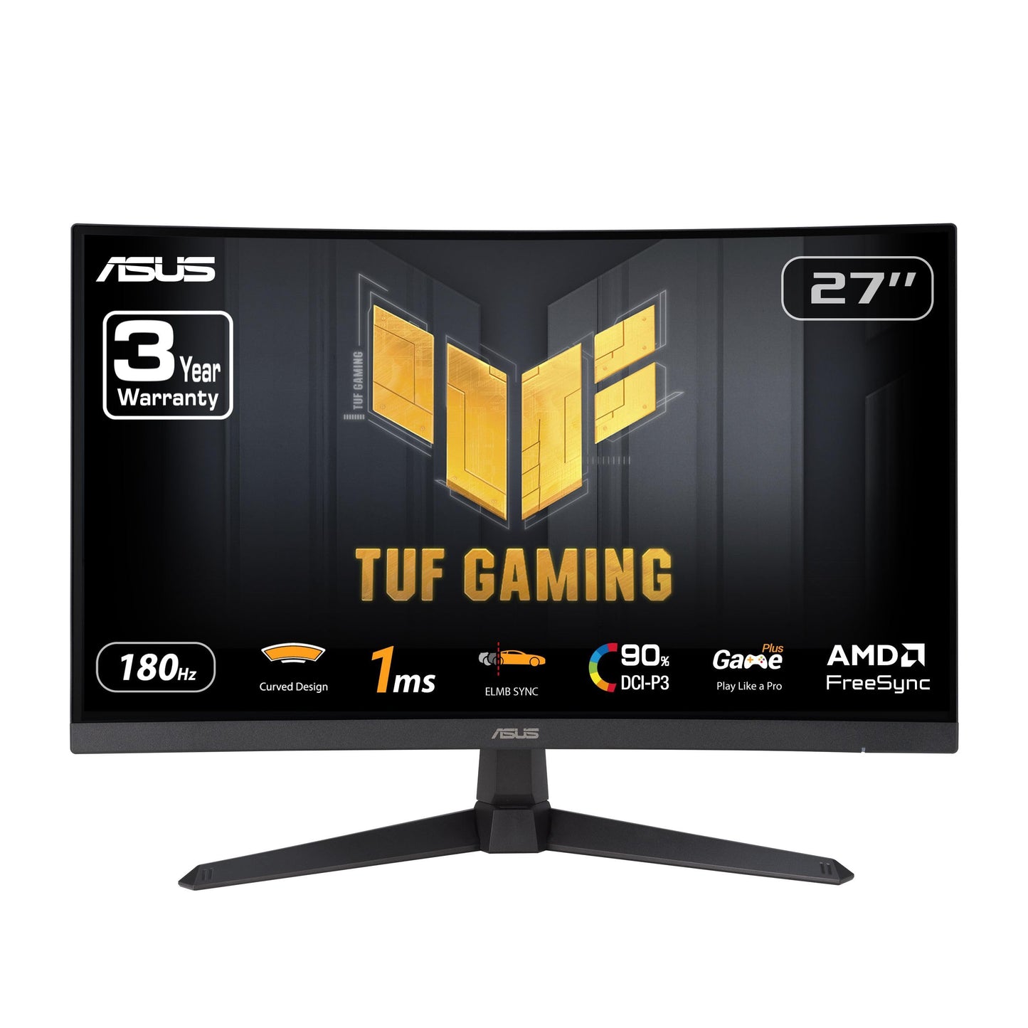 Monitor curvo ASUS TUF Gaming 32" 1440P HDR (VG32VQ1B): QHD (2560 x 1440), 165 Hz (compatible con 144 Hz), 1 ms, desenfoque de movimiento extremadamente bajo, altavoz, FreeSync Premium, montaje VESA, DisplayPort, HDMI, NEGRO 