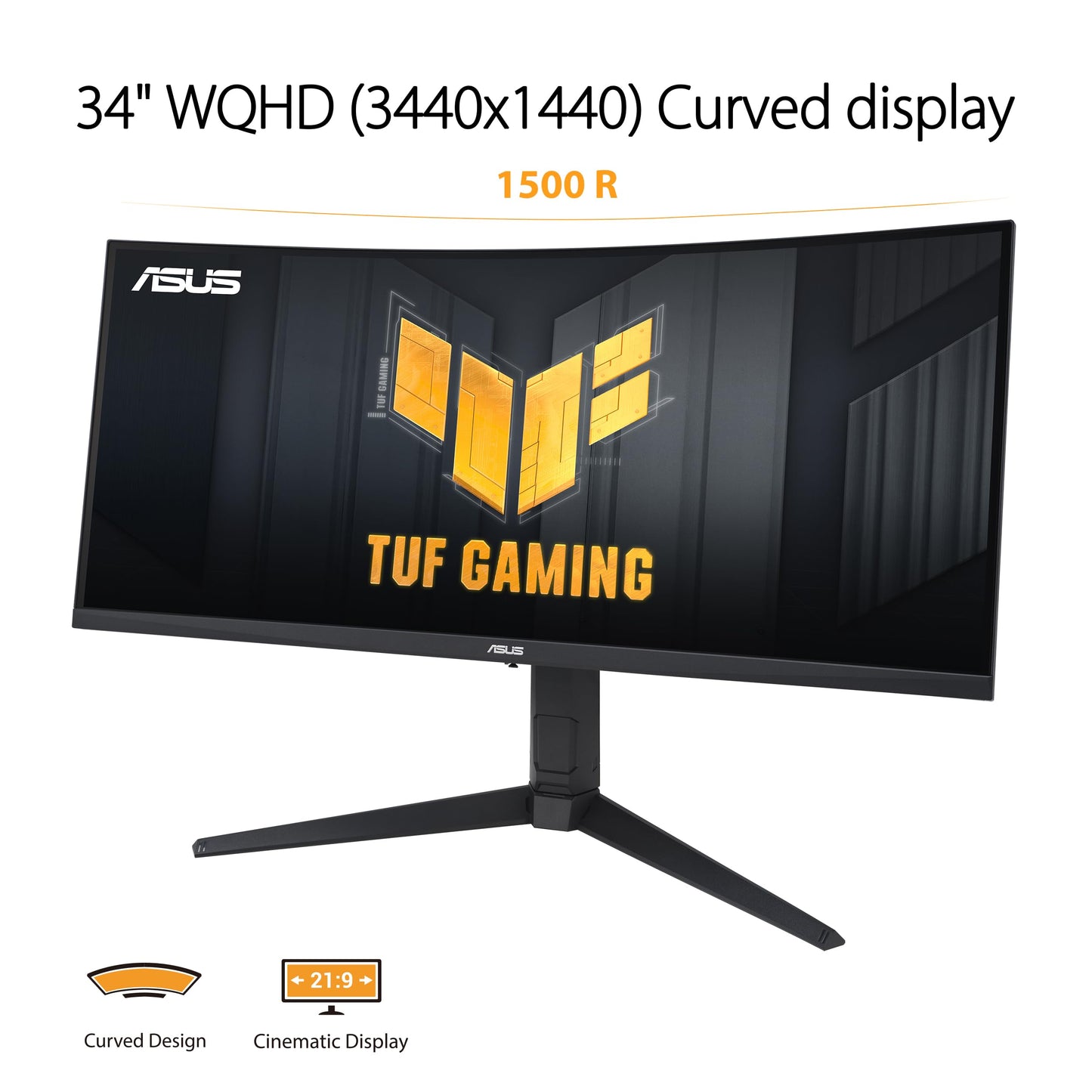 Monitor curvo ASUS TUF Gaming 32" 1440P HDR (VG32VQ1B): QHD (2560 x 1440), 165 Hz (compatible con 144 Hz), 1 ms, desenfoque de movimiento extremadamente bajo, altavoz, FreeSync Premium, montaje VESA, DisplayPort, HDMI, NEGRO 