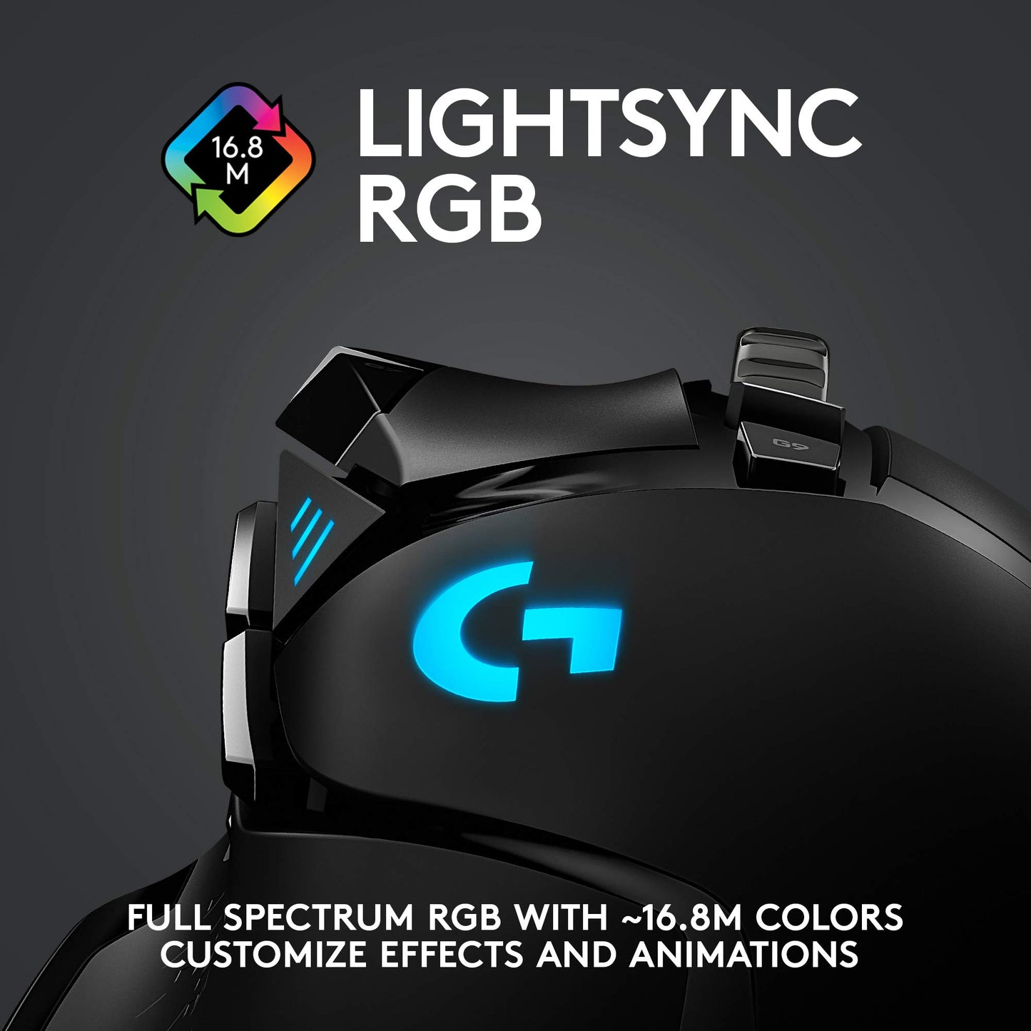 Ratón inalámbrico para juegos Logitech G502 Lightspeed con sensor Hero 25K, compatible con PowerPlay, pesos ajustables y Lightsync RGB - Negro 