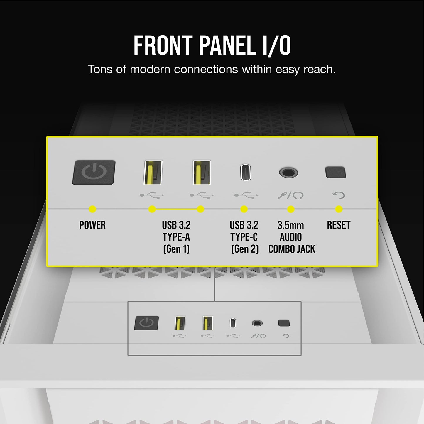 Caja de torre intermedia Corsair 5000D RGB - 3 ventiladores AF120 RGB - Lighting Node PRO - Diseño de alto flujo de aire - Gestión de cables RapidRoute - Negro 