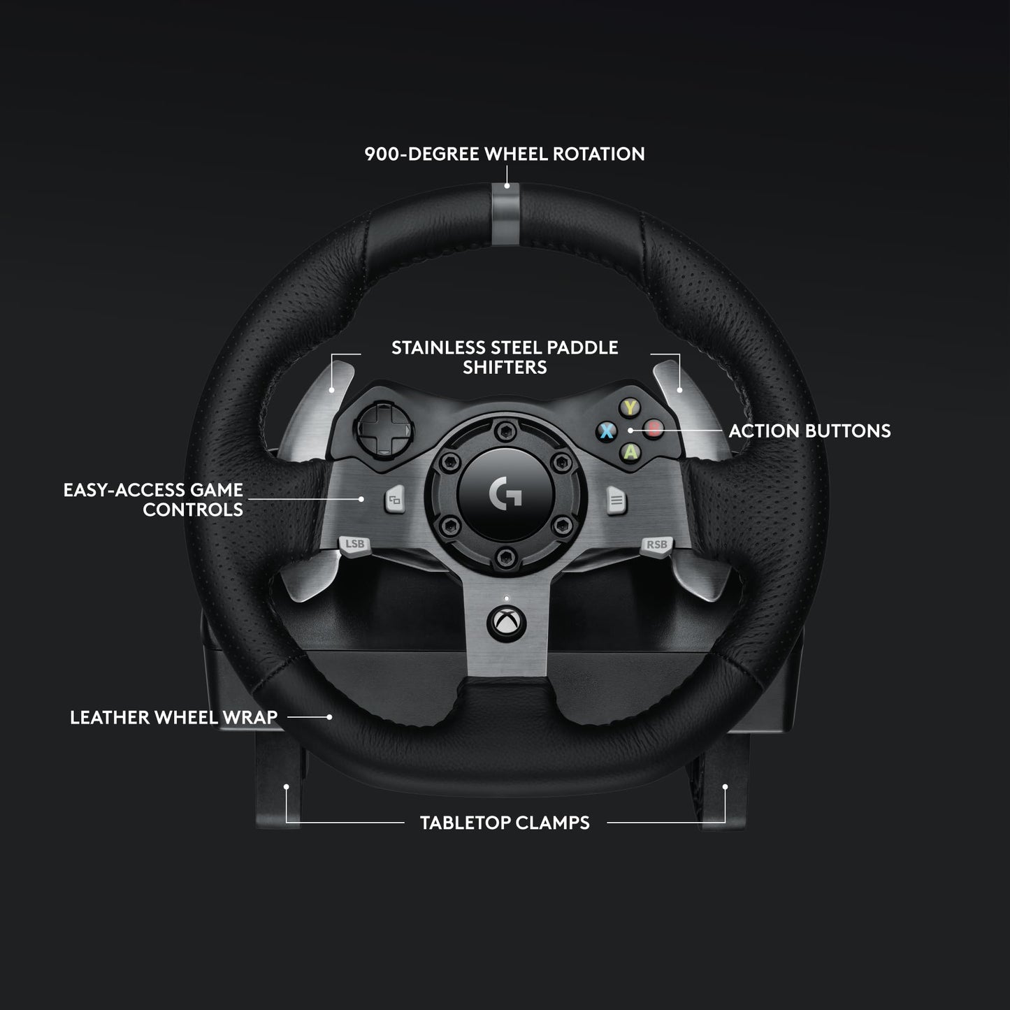 Logitech G920 Driving Force Racing Wheel and Pedals, Force Feedback + Logitech G Driving Force Shifter - Xbox Series X|S, Xbox One and PC, Mac - Black