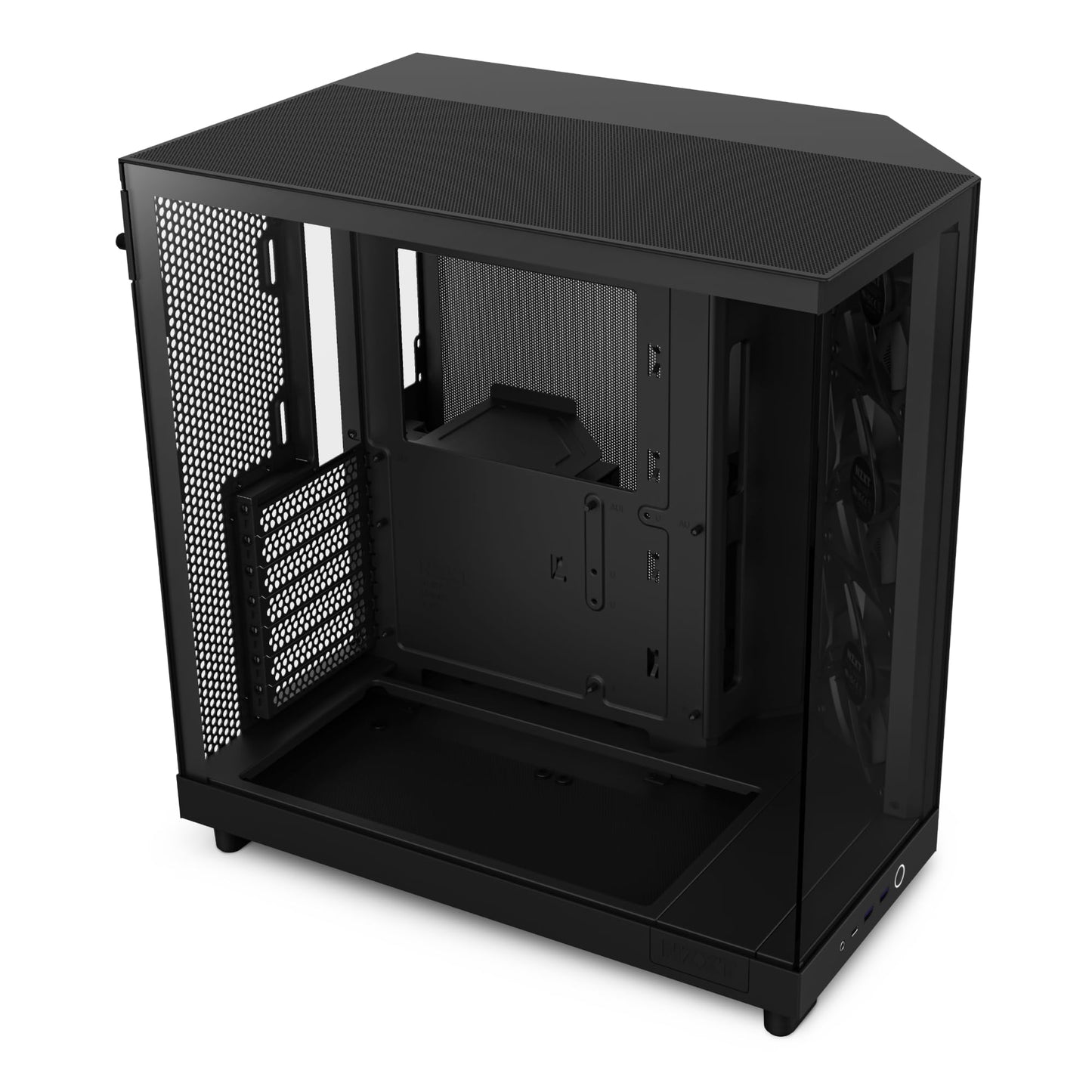 NZXT H5 Flow Compact ATX Mid-Tower PC Gaming Case – High Airflow Perforated Tempered Glass Front/Side Panel – Cable Management – 2 x 120mm Fans Included – 280mm Radiator Support – Black