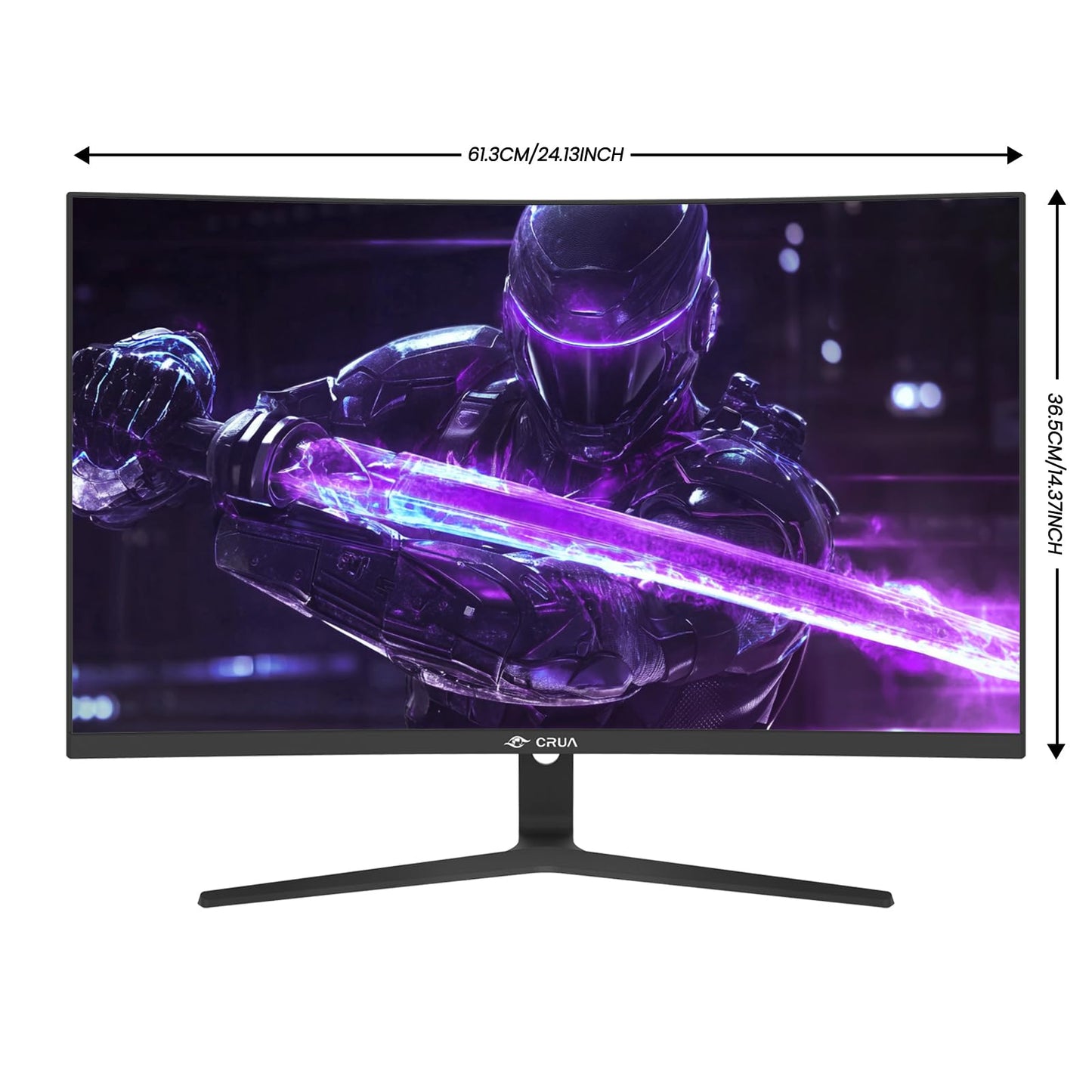 CRUA 24 Inch 144hz/180hz Curved Gaming Monitor, FHD 1080P Frameless Computer Monitors, Support AMD freesync Low Motion Blur, Eye Care, DP, HDMI, Compatible Wall Mountable Installs-Black