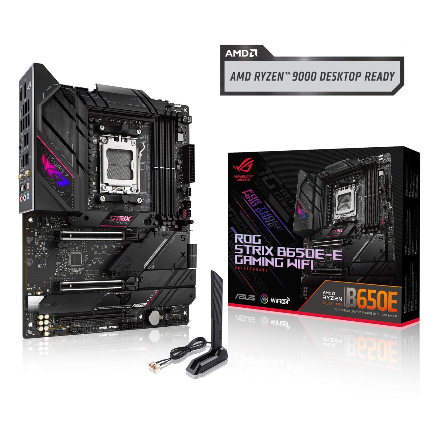 ASUS TUF GAMING B650-PLUS WIFI AMD B650 AM5 Ryzen™ Desktop 9000 8000 and 7000 ATX motherboard, 14 power stages, PCIe® 5.0 M.2 , DDR5 memory, WiFi 6 and 2.5 Gb Ethernet, USB4® support Aura Sync