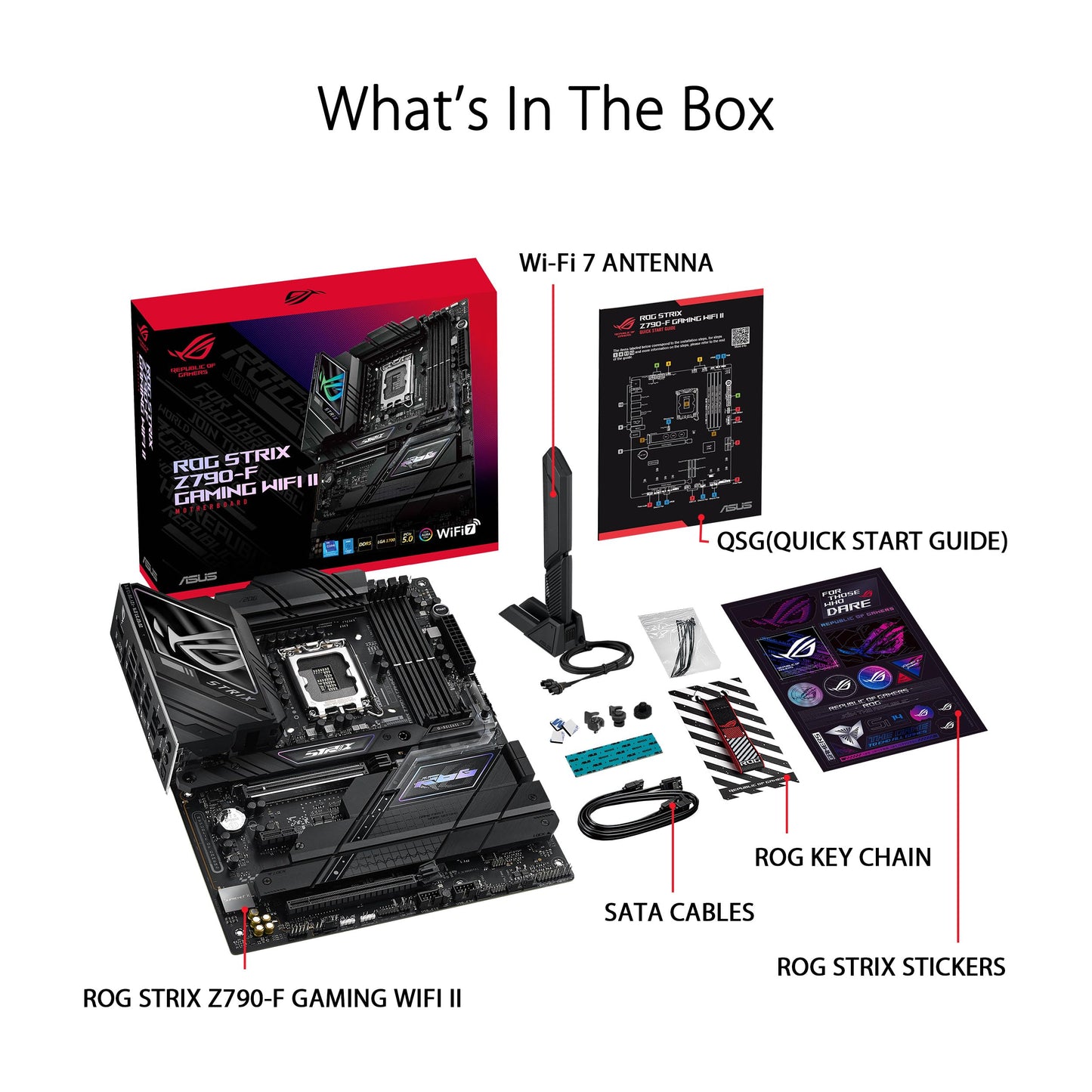 ASUS ROG Strix Z790-F Gaming WiFi II LGA 1700(Intel 14th &13th & 12th Gen) ATX Gaming Motherboard(DDR5,2.5 Gb LAN,5XM.2 Slots,PCIe 5.0 x16,WiFi 7,Front-Panel Connector with PD 3.0 up to 30W)