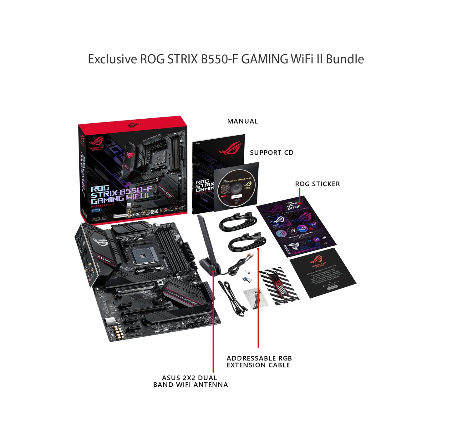 Asus ROG Strix B550-F Gaming WiFi II AMD AM4 (3rd Gen Ryzen) ATX Motherboard (PCIe 4.0,WiFi 6E, 2.5Gb LAN, BIOS Flashback, HDMI 2.1, Addressable Gen 2 RGB Header and Aura Sync)