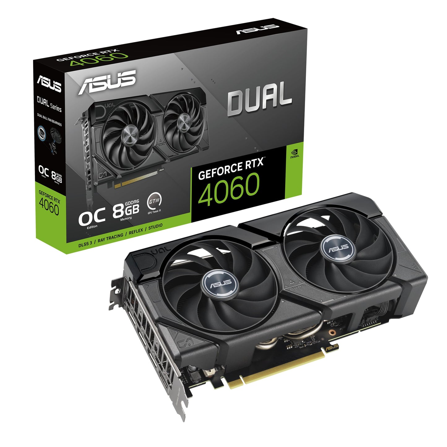 ASUS ProArt GeForce RTX™ 4060 OC Edition 8GB GDDR6 Graphics Card (PCIe 4.0, 8GB GDDR6, DLSS 3, HDMI 2.1a, DisplayPort 1.4a)