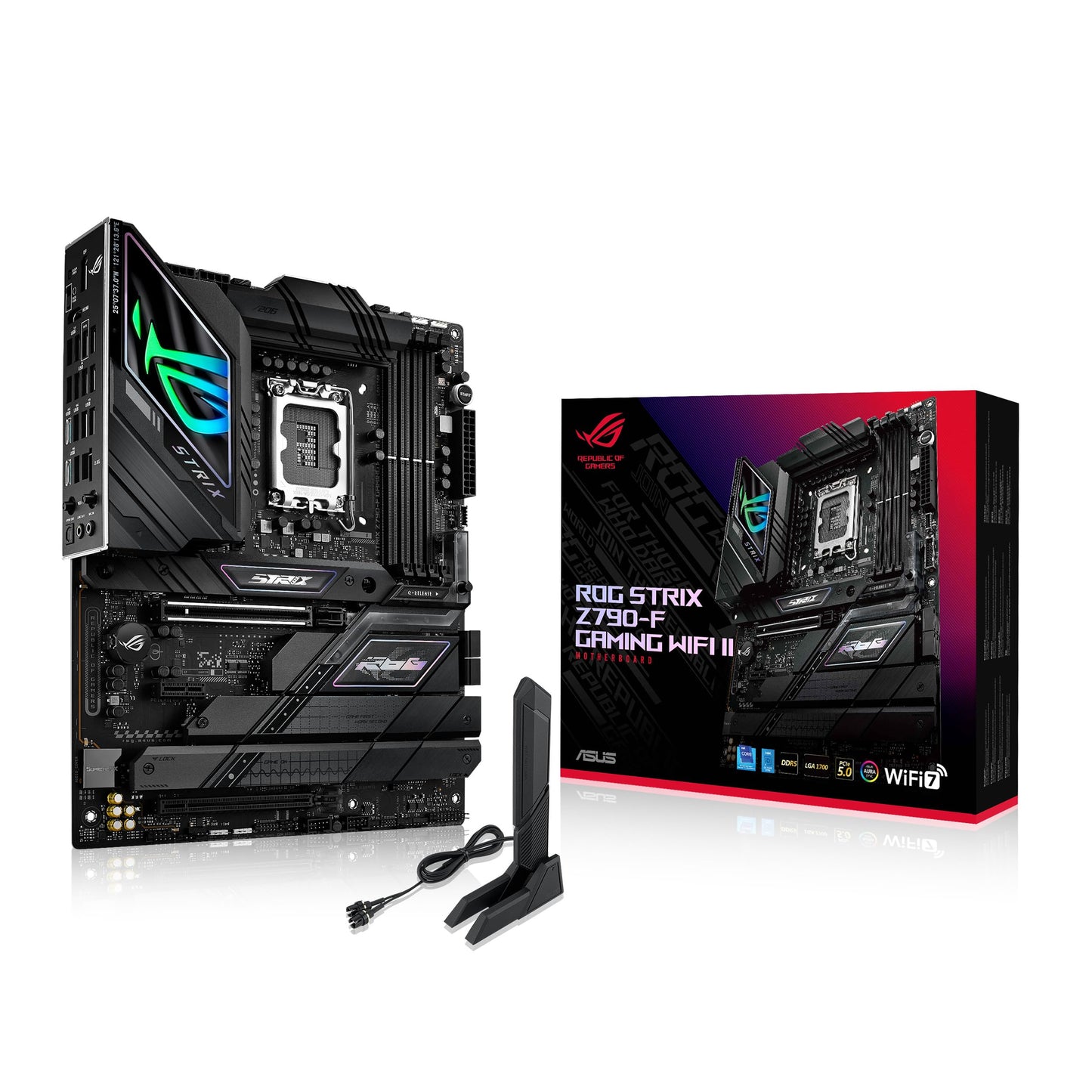 ASUS ROG Strix Z790-F Gaming WiFi II LGA 1700(Intel 14th &13th & 12th Gen) ATX Gaming Motherboard(DDR5,2.5 Gb LAN,5XM.2 Slots,PCIe 5.0 x16,WiFi 7,Front-Panel Connector with PD 3.0 up to 30W)