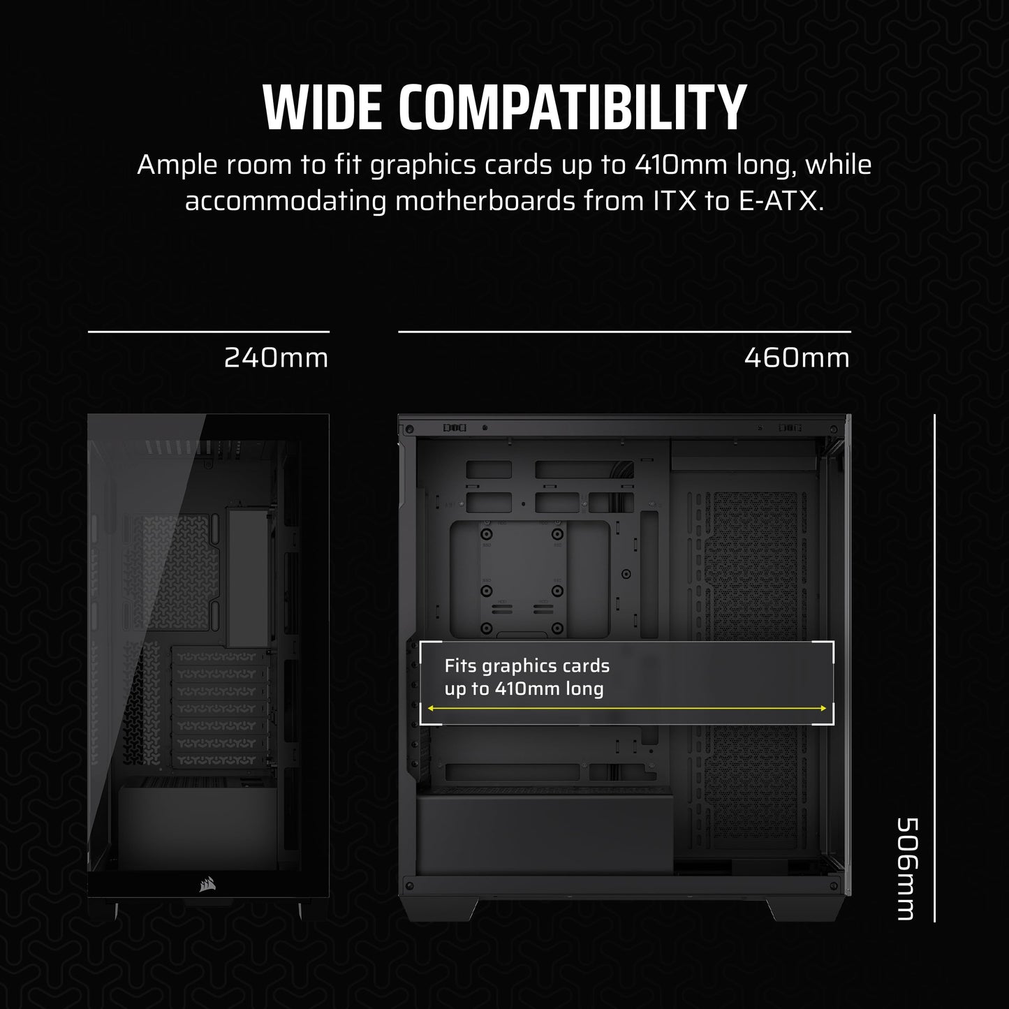 Caja para PC ATX de torre intermedia CORSAIR 3500X ARGB – Vidrio templado panorámico – Compatible con placa base con conexión inversa – 3 ventiladores CORSAIR RS120 ARGB incluidos – Blanco 