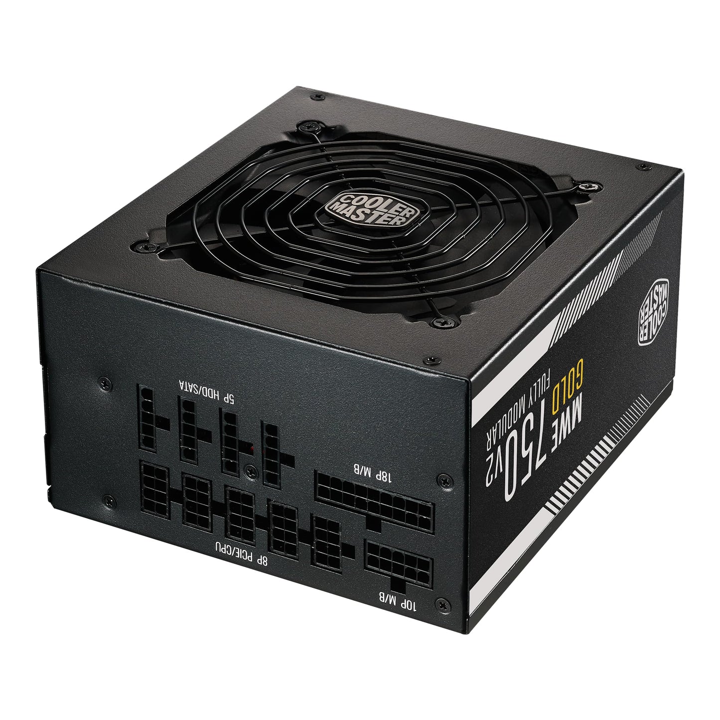 Cooler Master MWE Gold 850 V2 Full Modular, 850W, 80+ Gold Efficiency, 2 EPS Connectors, 120mm HDB Fan, Semi-fanless Operation, 5 Year Warranty