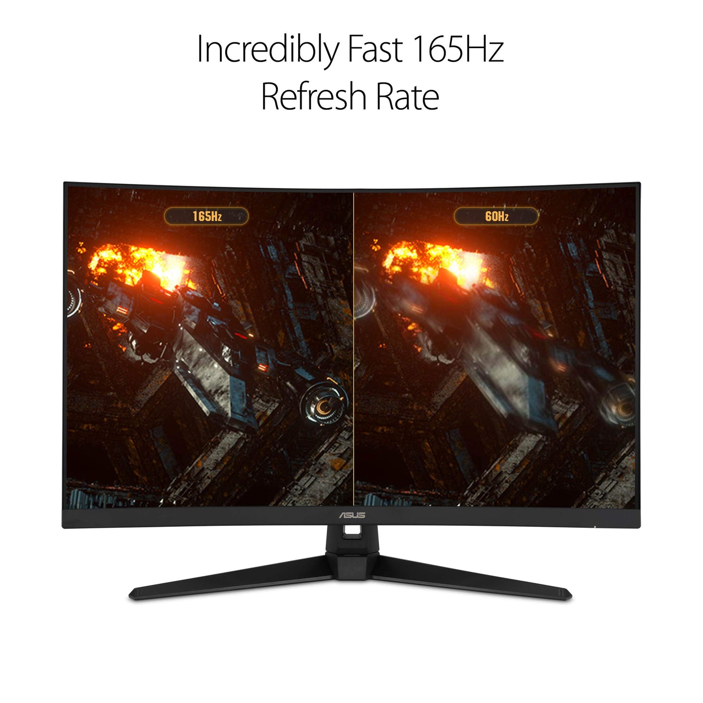 Monitor curvo ASUS TUF Gaming 32" 1440P HDR (VG32VQ1B): QHD (2560 x 1440), 165 Hz (compatible con 144 Hz), 1 ms, desenfoque de movimiento extremadamente bajo, altavoz, FreeSync Premium, montaje VESA, DisplayPort, HDMI, NEGRO 