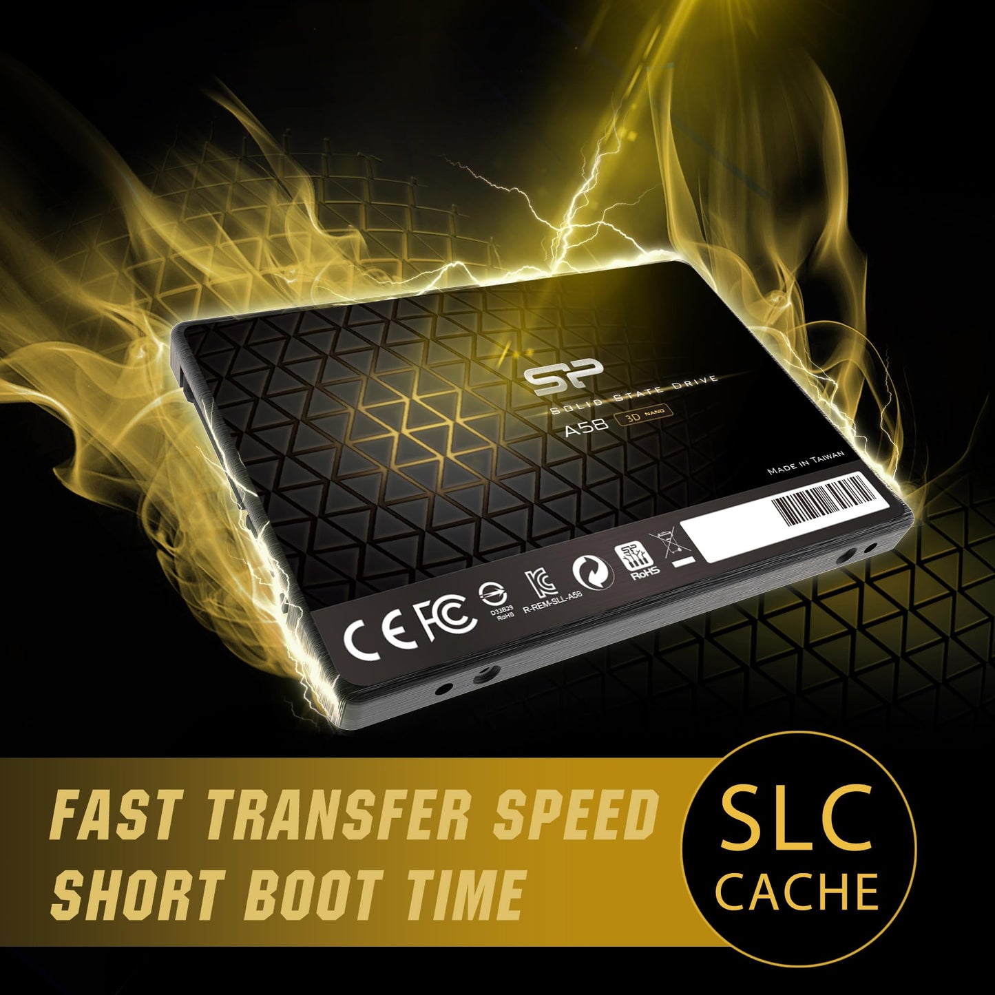 SP 512GB SSD 3D NAND A55 SLC Cache Performance Boost SATA III 2.5" 7mm (0.28") Internal Solid State Drive (SP512GBSS3A55S25)