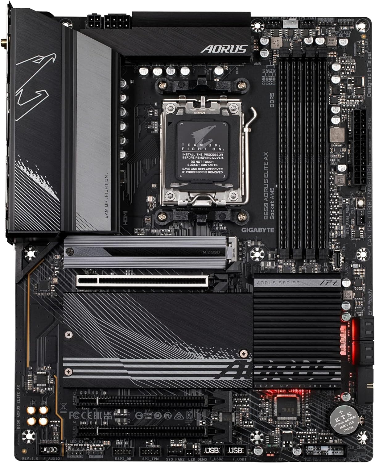 Placa base GIGABYTE B650 AORUS Elite AX AMD B650 ATX con DDR5, PCIe 5.0, WiFi 6E, garantía de 5 años 