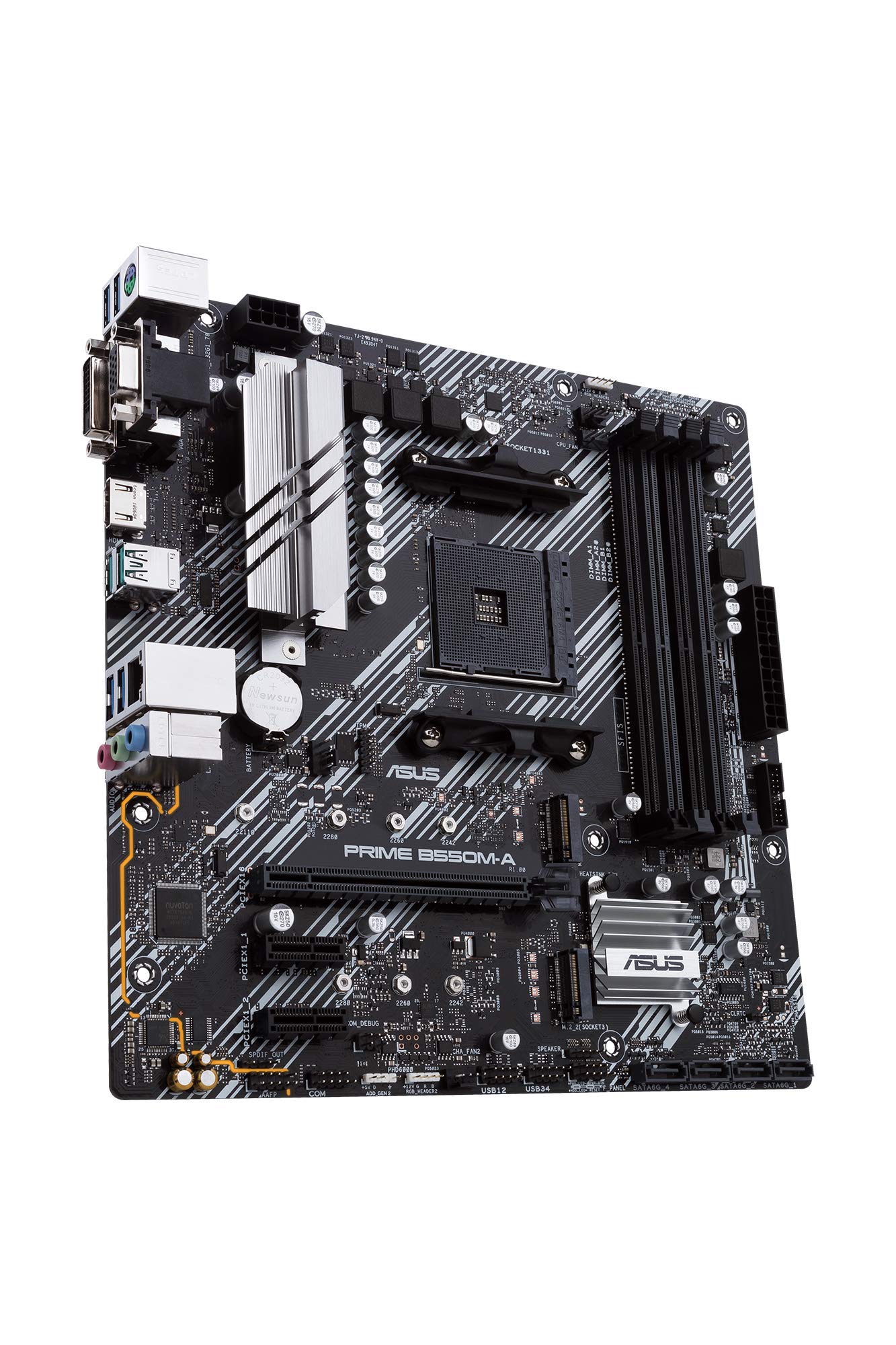 ASUS Prime B450M-A II AMD AM4 (Ryzen 5000, 3rd/2nd/1st Gen Ryzen Micro ATX Motherboard (128GB DDR4, 4400 O.C.), NVMe, HDMI 2.0b/DVI/D-Sub, USB 3.2 2, BIOS Flashback, and Aura Sync)