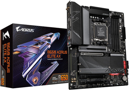 GIGABYTE B650 AORUS Elite AX AMD B650 ATX Motherboard with DDR5, PCIe 5.0, WiFi 6E, 5-Year Warranty