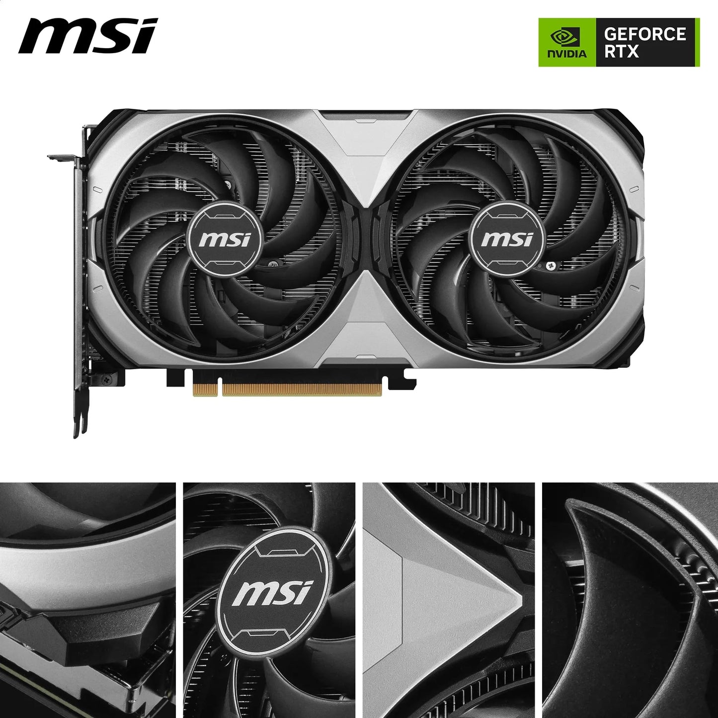 MSI GeForce RTX 4070 Ventus 2X E1 12G OC Gaming Graphics Card - 12GB GDDR6, 2490MHz, PCI Express Gen 4, 192 Bits, 3X DP v 1.4a, HDMI 2.1a (Supports 4K & 8K HDR)