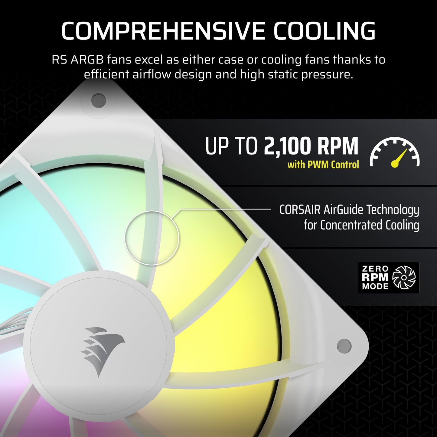 Ventiladores CORSAIR RS120 de 120 mm PWM – Conexión en cadena – Bajo nivel de ruido – Rodamiento de cúpula magnético – Paquete triple – Negro 