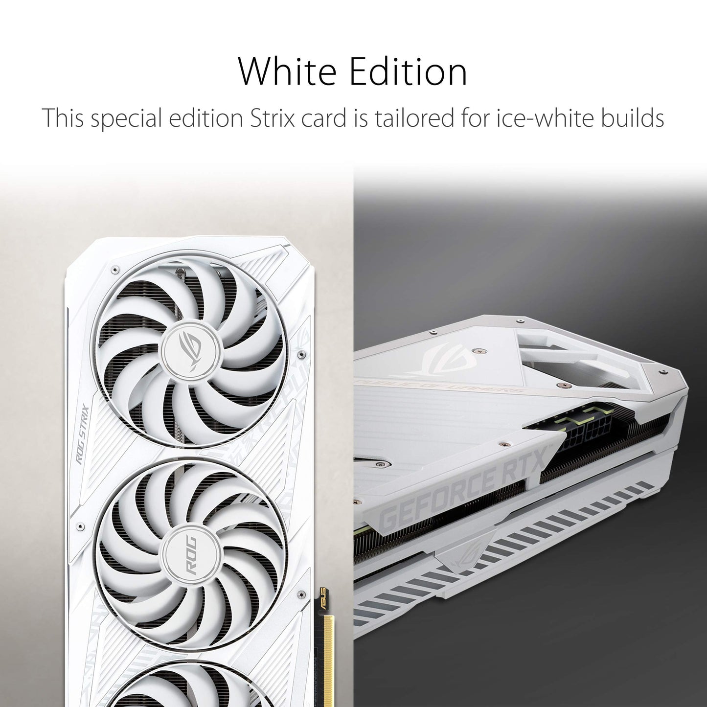 ASUS ROG STRIX NVIDIA GeForce RTX™ 3090 White OC Edition Gaming Graphics Card (PCIe 4.0, 24GB GDDR6X, HDMI 2.1, DisplayPort 1.4a, White color scheme, Axial-tech Fan Design, 2.9-slot, Super Alloy Power