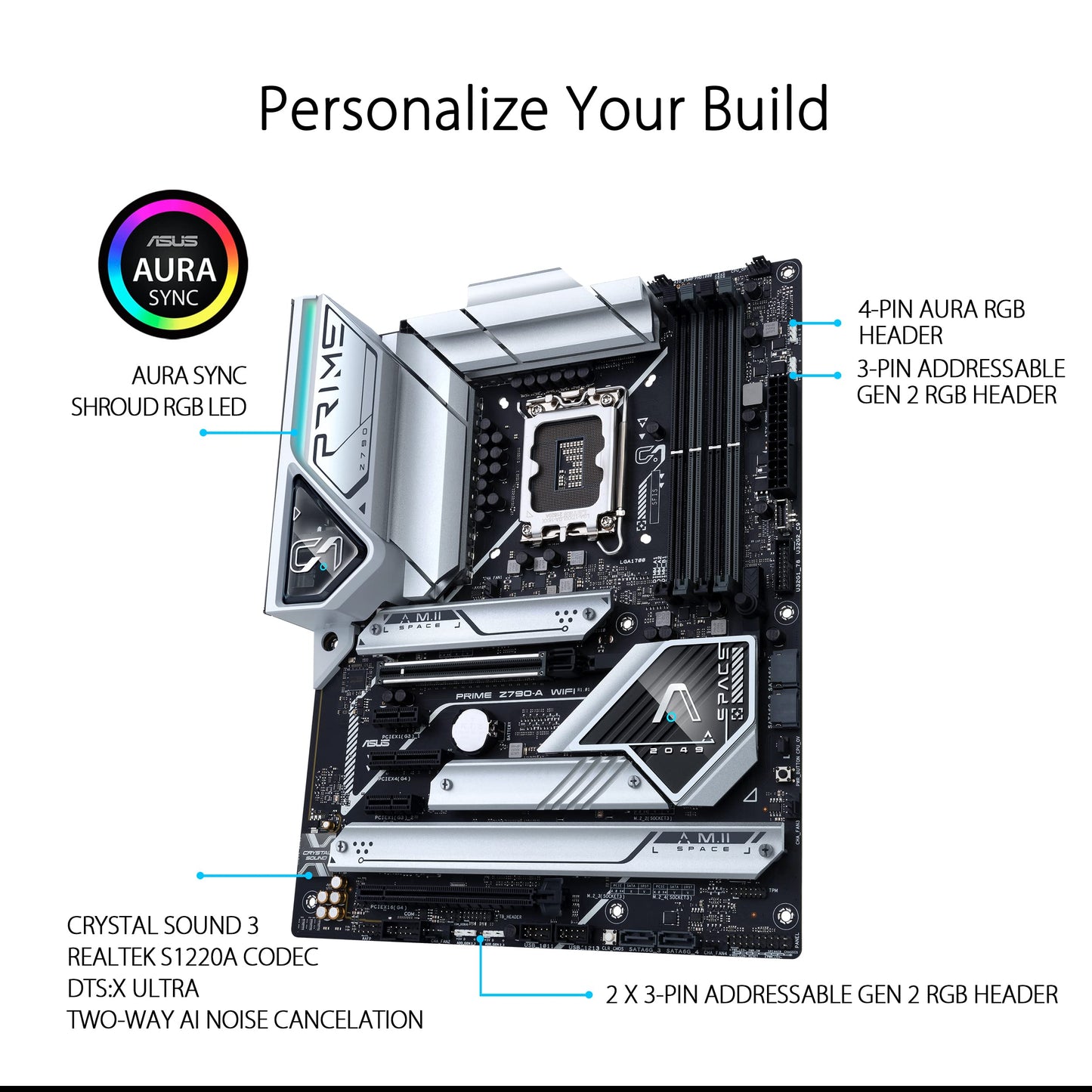 ASUS Prime Z790-A WiFi 6E LGA 1700(Intel 14th,13th&12th) ATX Motherboard (16+1 DrMOS, PCIe 5.0,DDR5,4X M.2 Slots,2.5 Gb LAN,USB 3.2 Gen 2 Front Panel Type-C, Thunderbolt 4/USB4, DP)