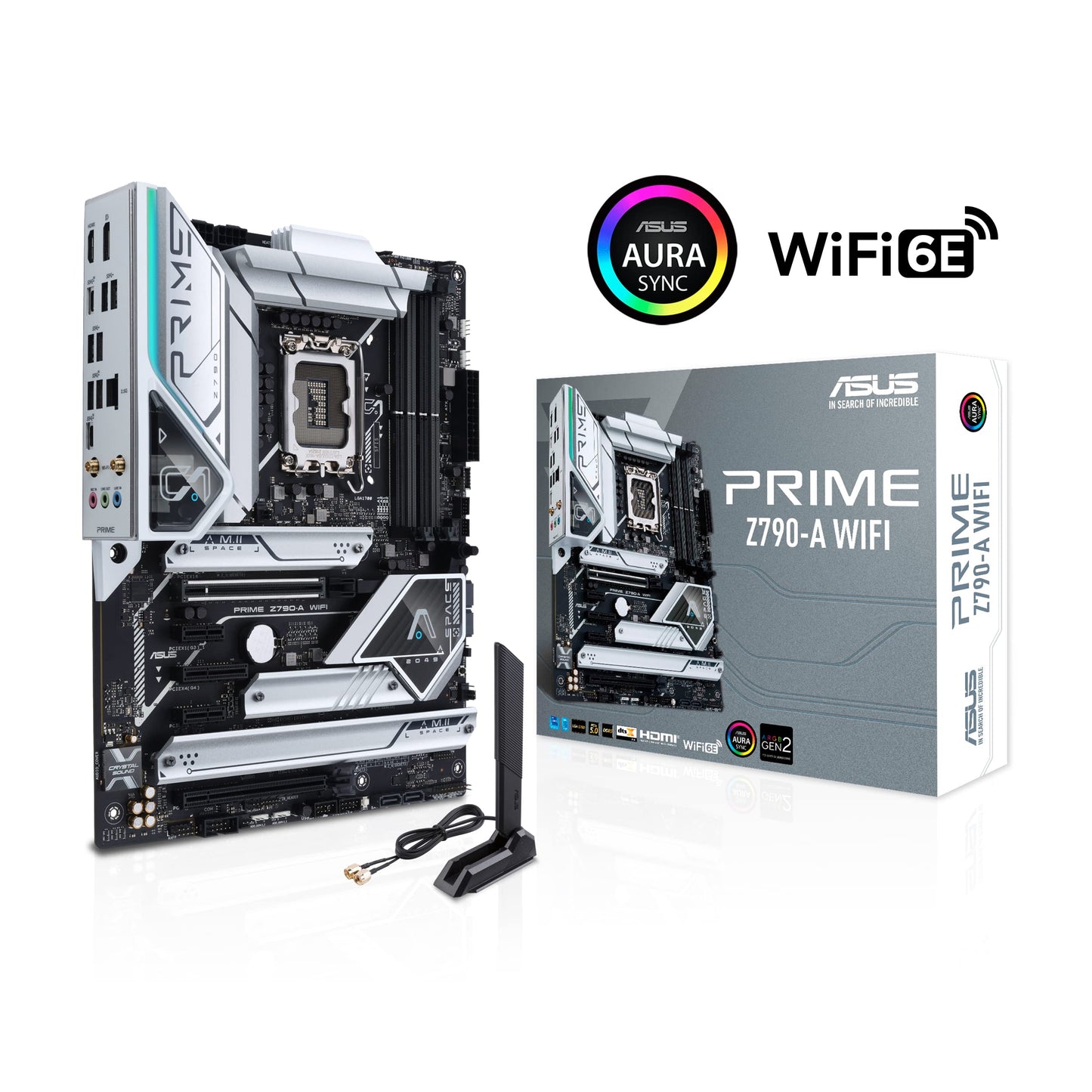 ASUS Prime Z790-A WiFi 6E LGA 1700(Intel 14th,13th&12th) ATX Motherboard (16+1 DrMOS, PCIe 5.0,DDR5,4X M.2 Slots,2.5 Gb LAN,USB 3.2 Gen 2 Front Panel Type-C, Thunderbolt 4/USB4, DP)