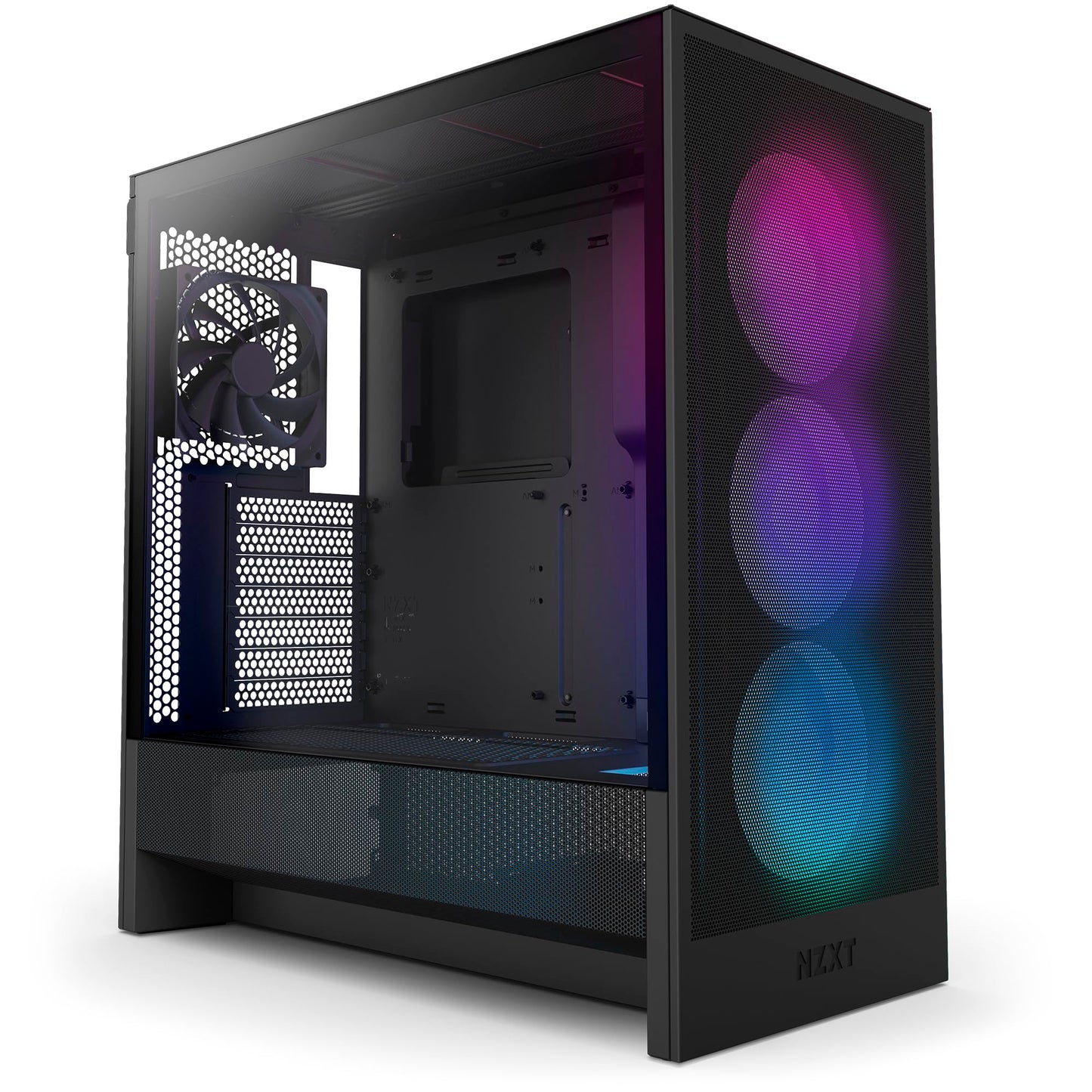 NZXT H5 Flow Compact ATX Mid-Tower PC Gaming Case – High Airflow Perforated Tempered Glass Front/Side Panel – Cable Management – 2 x 120mm Fans Included – 280mm Radiator Support – Black