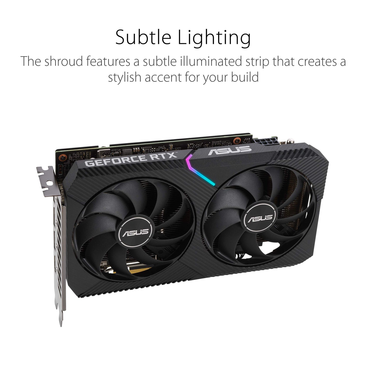 ASUS Dual NVIDIA GeForce RTX 3050 6GB OC Edition Gaming Graphics Card - PCIe 4.0, 6GB GDDR6 Memory, HDMI 2.1, DisplayPort 1.4a, 2-Slot Design, Axial-tech Fan Design, 0dB Technology, Steel Bracket