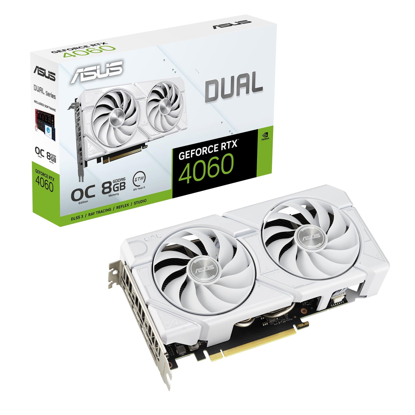 ASUS ProArt GeForce RTX™ 4060 OC Edition 8GB GDDR6 Graphics Card (PCIe 4.0, 8GB GDDR6, DLSS 3, HDMI 2.1a, DisplayPort 1.4a)