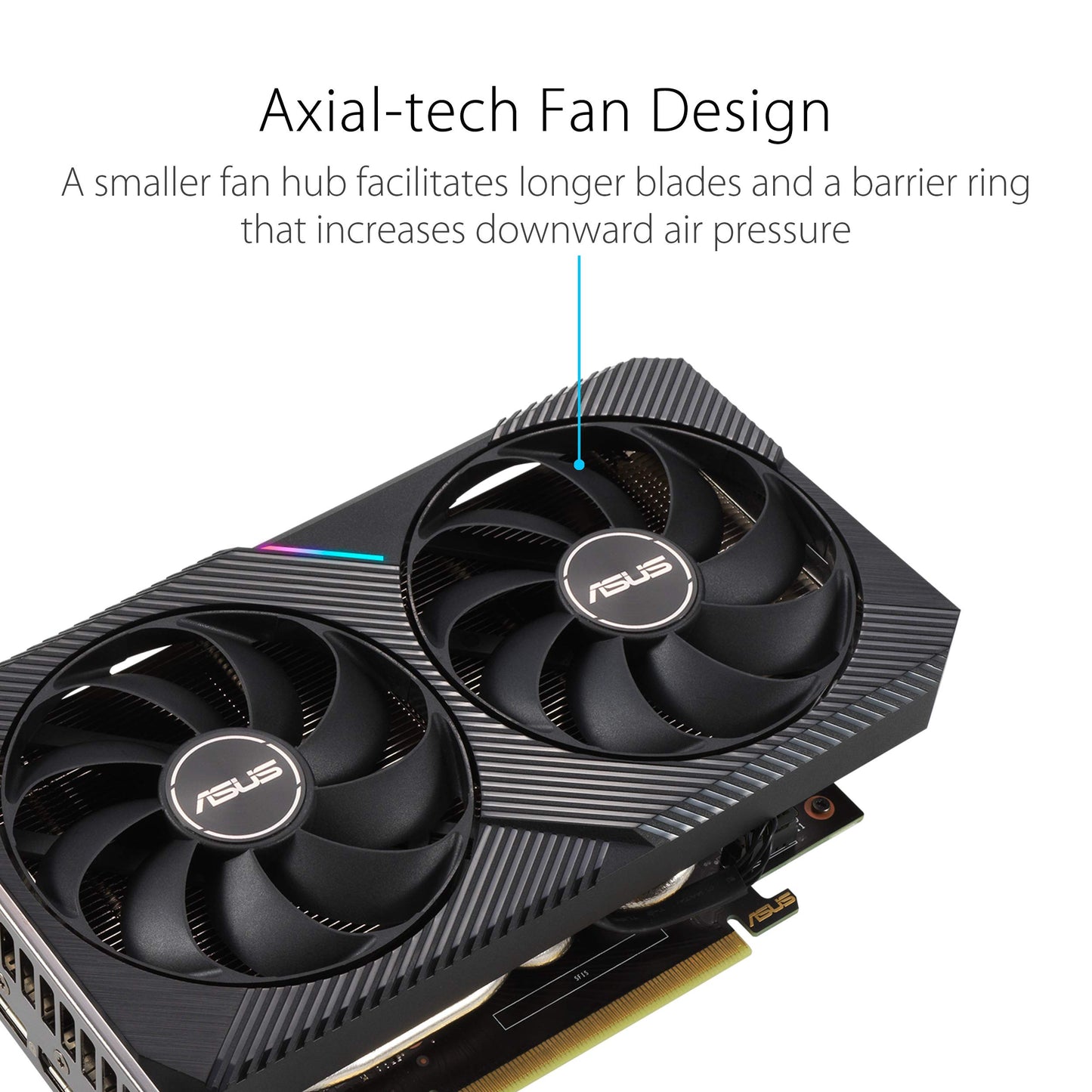 ASUS Dual NVIDIA GeForce RTX 3050 6GB OC Edition Gaming Graphics Card - PCIe 4.0, 6GB GDDR6 Memory, HDMI 2.1, DisplayPort 1.4a, 2-Slot Design, Axial-tech Fan Design, 0dB Technology, Steel Bracket