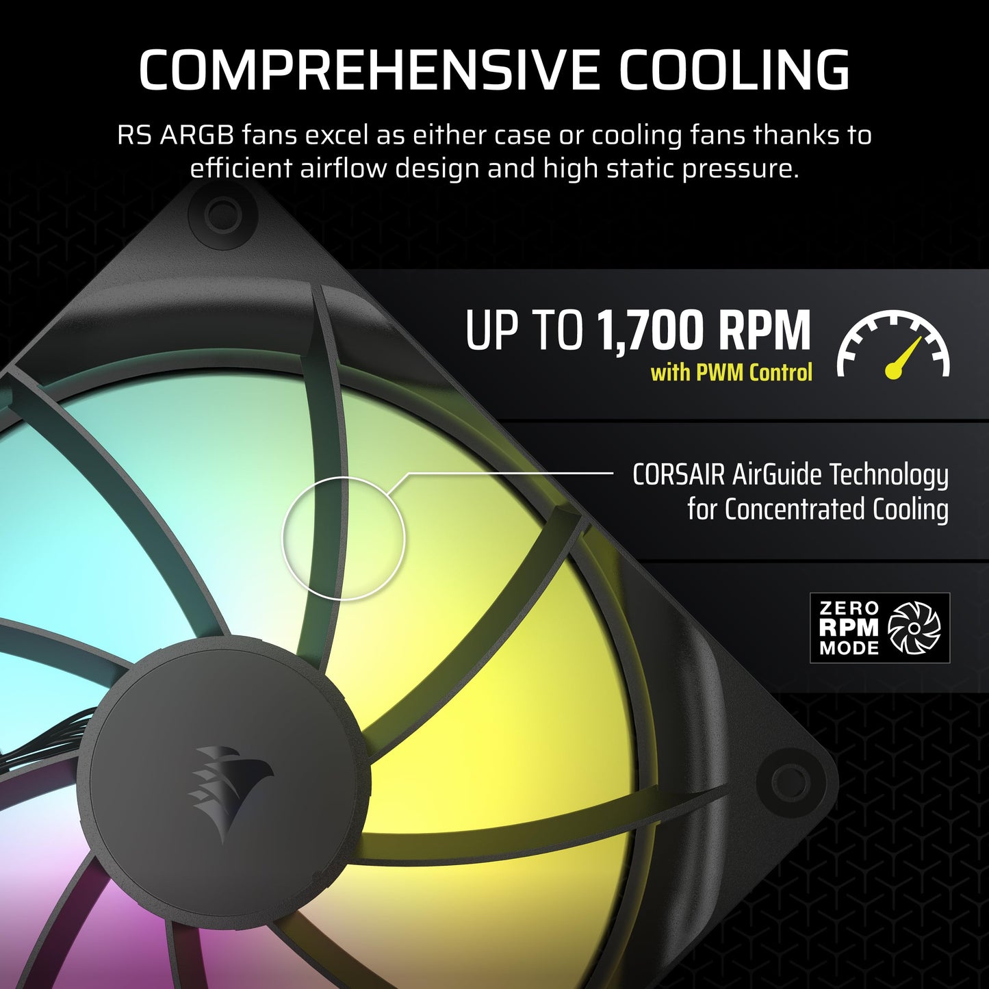 Ventiladores CORSAIR RS120 de 120 mm PWM – Conexión en cadena – Bajo nivel de ruido – Rodamiento de cúpula magnético – Paquete triple – Negro 