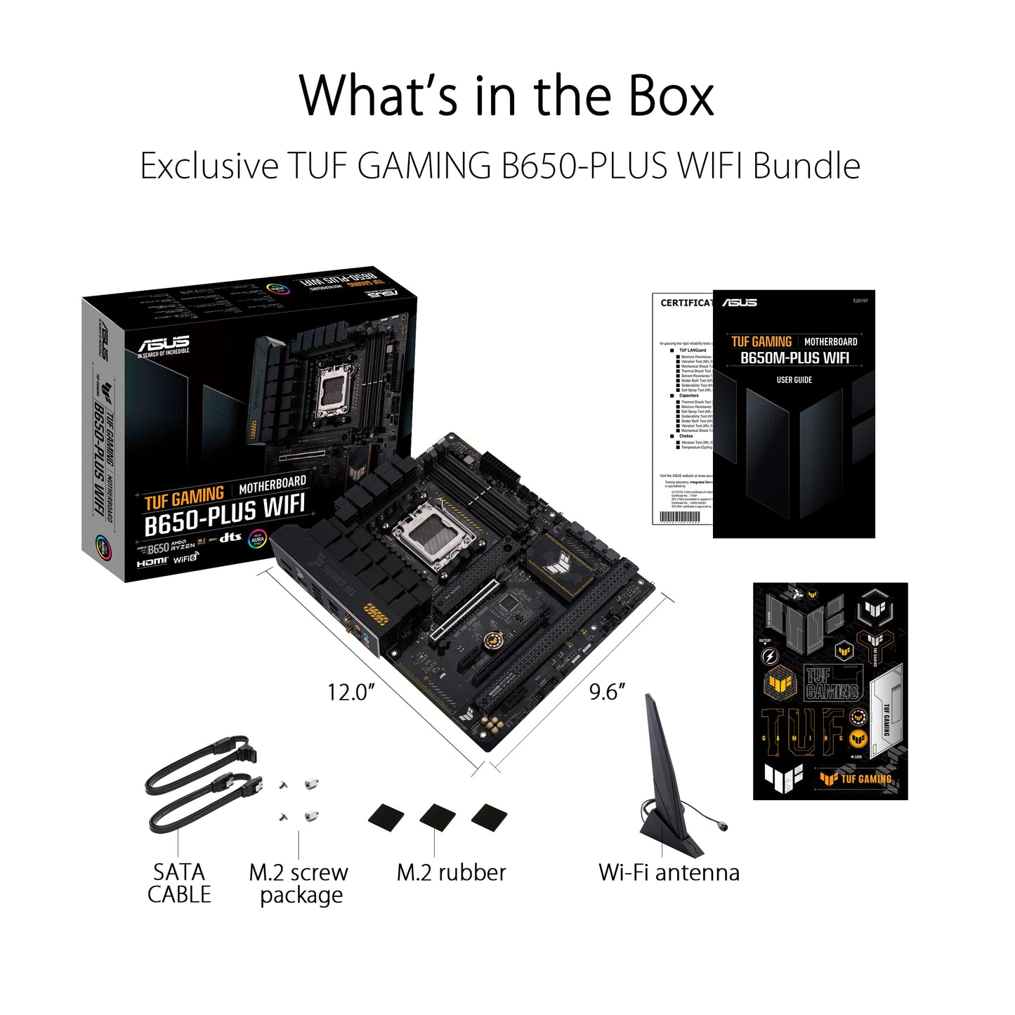 ASUS TUF GAMING B650-PLUS WIFI AMD B650 AM5 Ryzen™ Desktop 9000 8000 and 7000 ATX motherboard, 14 power stages, PCIe® 5.0 M.2 , DDR5 memory, WiFi 6 and 2.5 Gb Ethernet, USB4® support Aura Sync