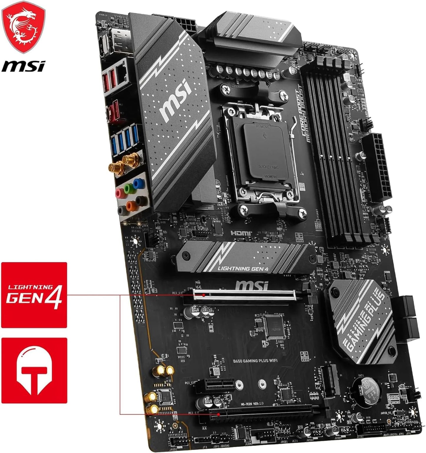 Procesador de escritorio desbloqueado AMD Ryzen 7 7700X de 8 núcleos y 16 subprocesos AM5 de 5,4 GHz con placa base MSI PRO B650-P WiFi ProSeries (AMD AM5, ATX, DDR5, PCIe 4.0) INLAND Micro Center 