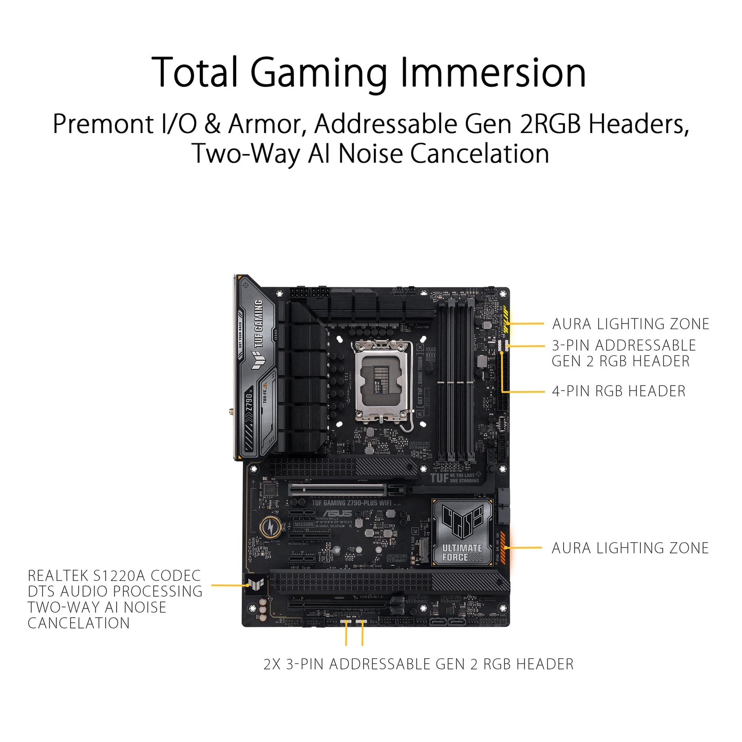 ASUS TUF Gaming Z790-Plus WiFi LGA 1700(Intel 14th,12th &13th Gen) ATX Gaming Motherboard(PCIe 5.0,DDR5,4xM.2 Slots,16+1 DrMOS,WiFi 6,2.5Gb LAN,Front USB 3.2 Gen 2 Type-C,Thunderbolt 4(USB4),Aura RGB)