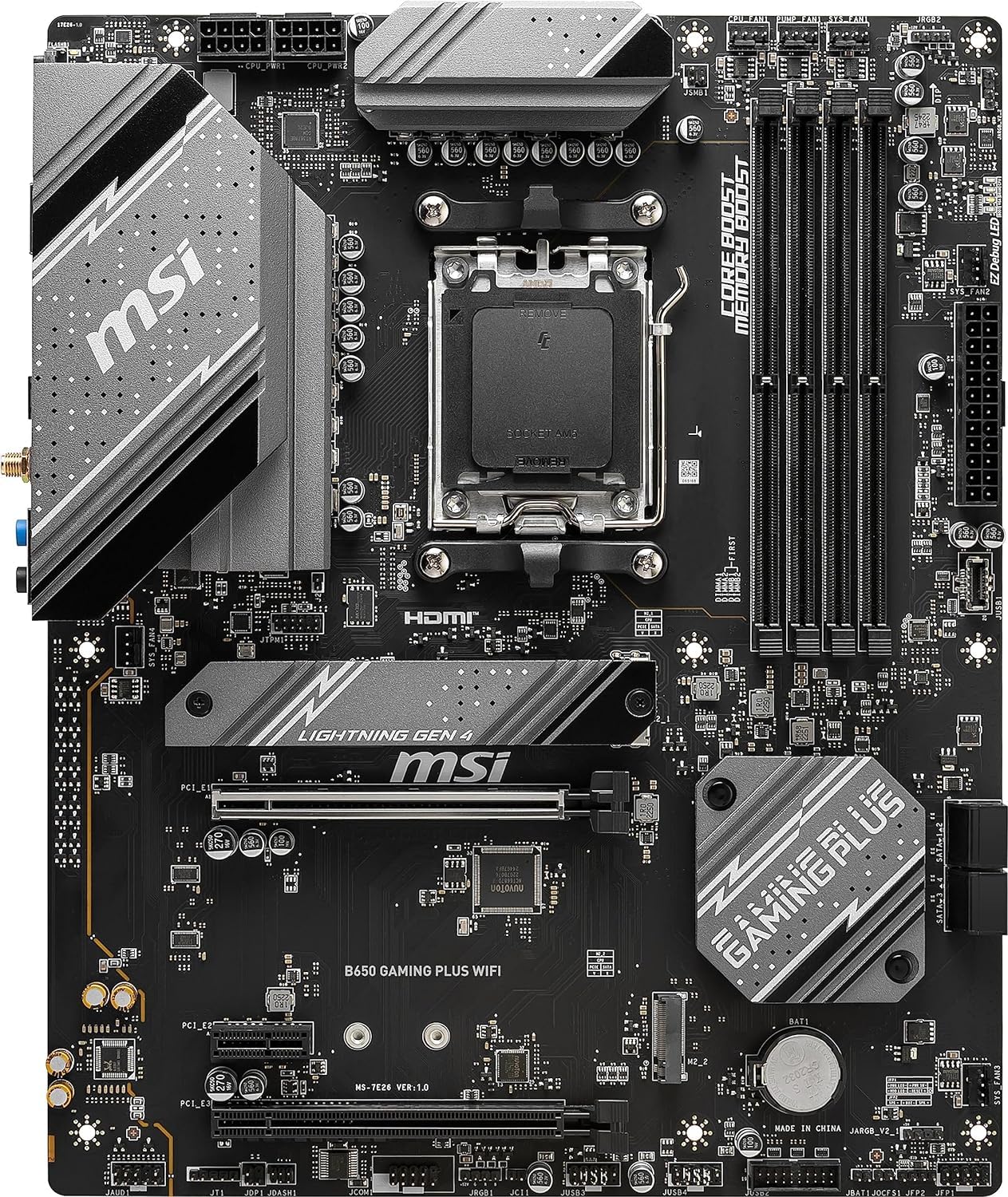 Procesador de escritorio desbloqueado Micro Center AMD Ryzen 7 9700X de 8 núcleos y 16 subprocesos con placa base para juegos MAG B650 Tomahawk WiFi AM5 DDR5 