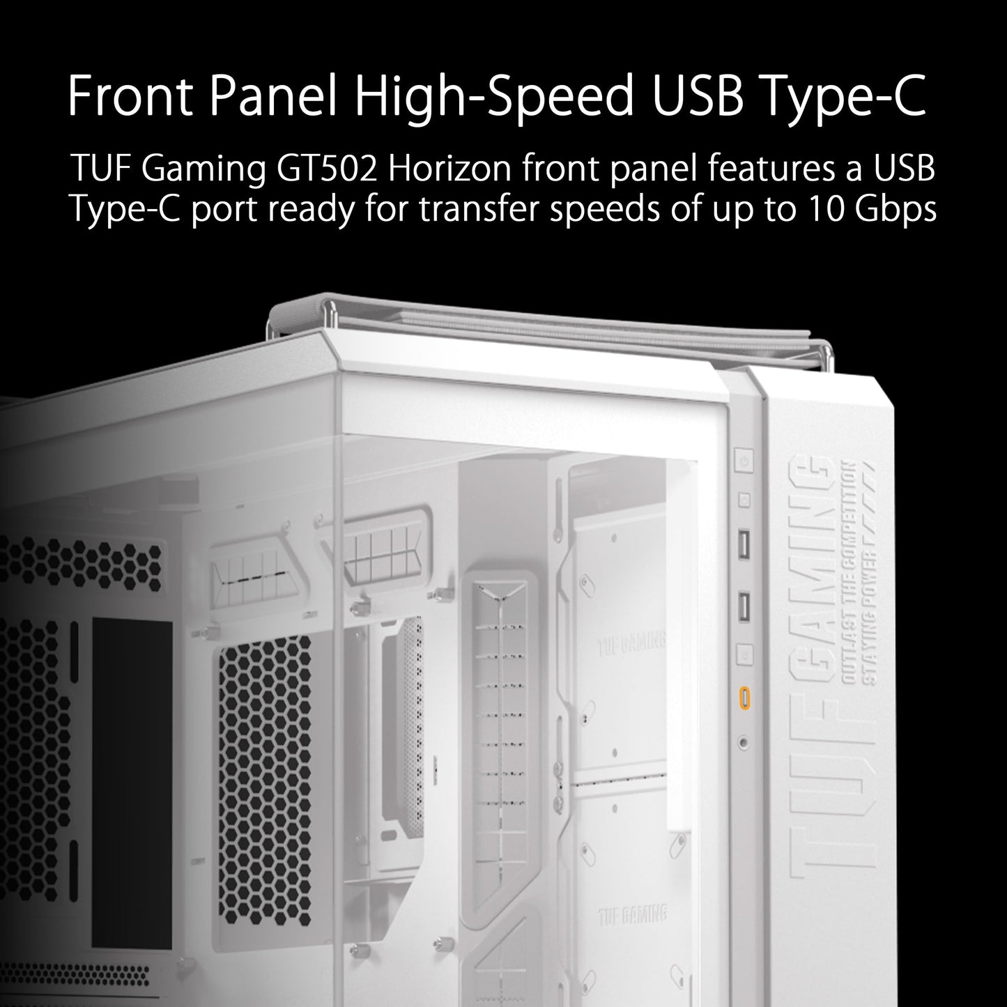 ASUS TUF Gaming GT501 White Edition Mid-Tower Computer Case for up to EATX Motherboards with 2 x USB 3.1 Front Panel, Smoked Tempered Glass, Steel Construction, and Four Case Fans