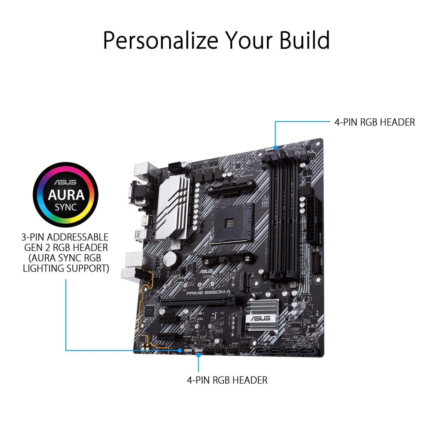 ASUS Prime B450M-A II AMD AM4 (Ryzen 5000, 3rd/2nd/1st Gen Ryzen Micro ATX Motherboard (128GB DDR4, 4400 O.C.), NVMe, HDMI 2.0b/DVI/D-Sub, USB 3.2 2, BIOS Flashback, and Aura Sync)