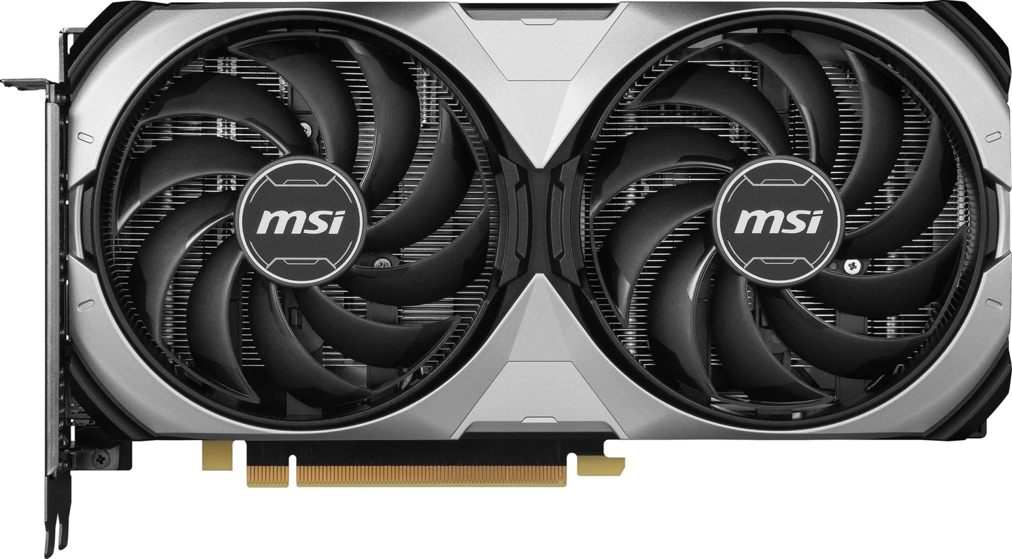 MSI GeForce RTX 4070 Ventus 2X E1 12G OC Gaming Graphics Card - 12GB GDDR6, 2490MHz, PCI Express Gen 4, 192 Bits, 3X DP v 1.4a, HDMI 2.1a (Supports 4K & 8K HDR)