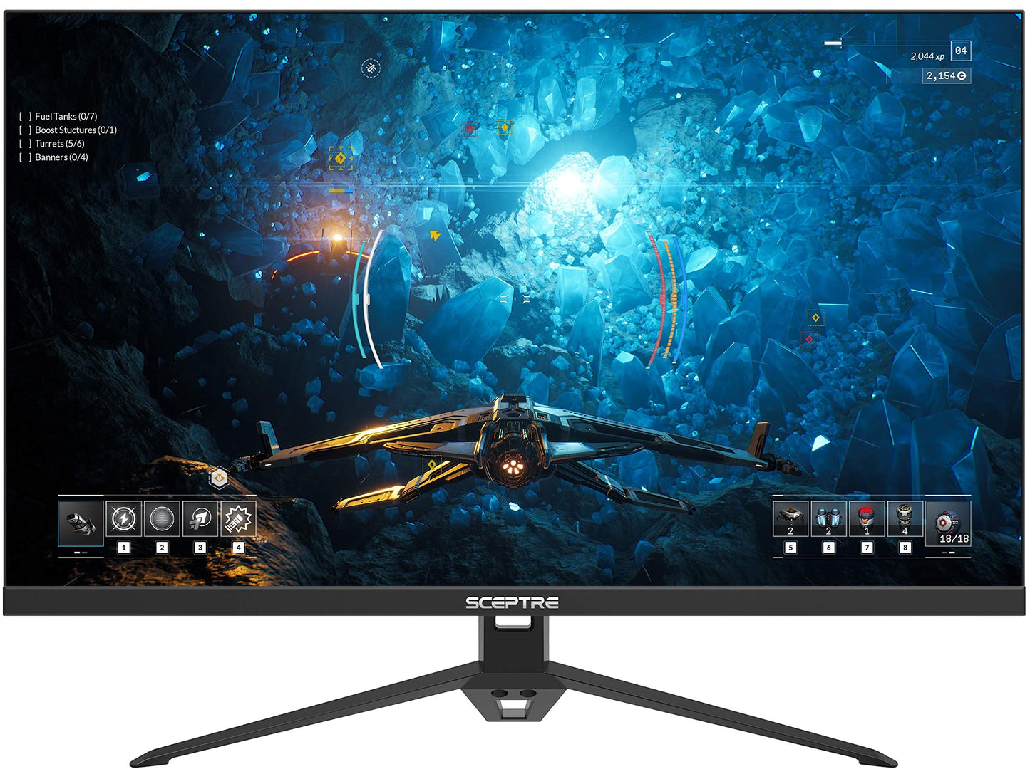 Monitor para juegos Sceptre IPS de 24", 165 Hz, 144 Hz, Full HD (1920 x 1080), FreeSync Eye Care, FPS, RTS, DisplayPort, HDMI, parlantes integrados, negro máquina 2020 (E248B-FPT168), IPS de 24", 165 Hz 