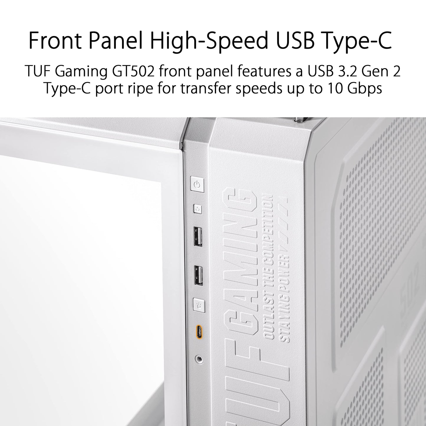 ASUS TUF Gaming GT501 White Edition Mid-Tower Computer Case for up to EATX Motherboards with 2 x USB 3.1 Front Panel, Smoked Tempered Glass, Steel Construction, and Four Case Fans