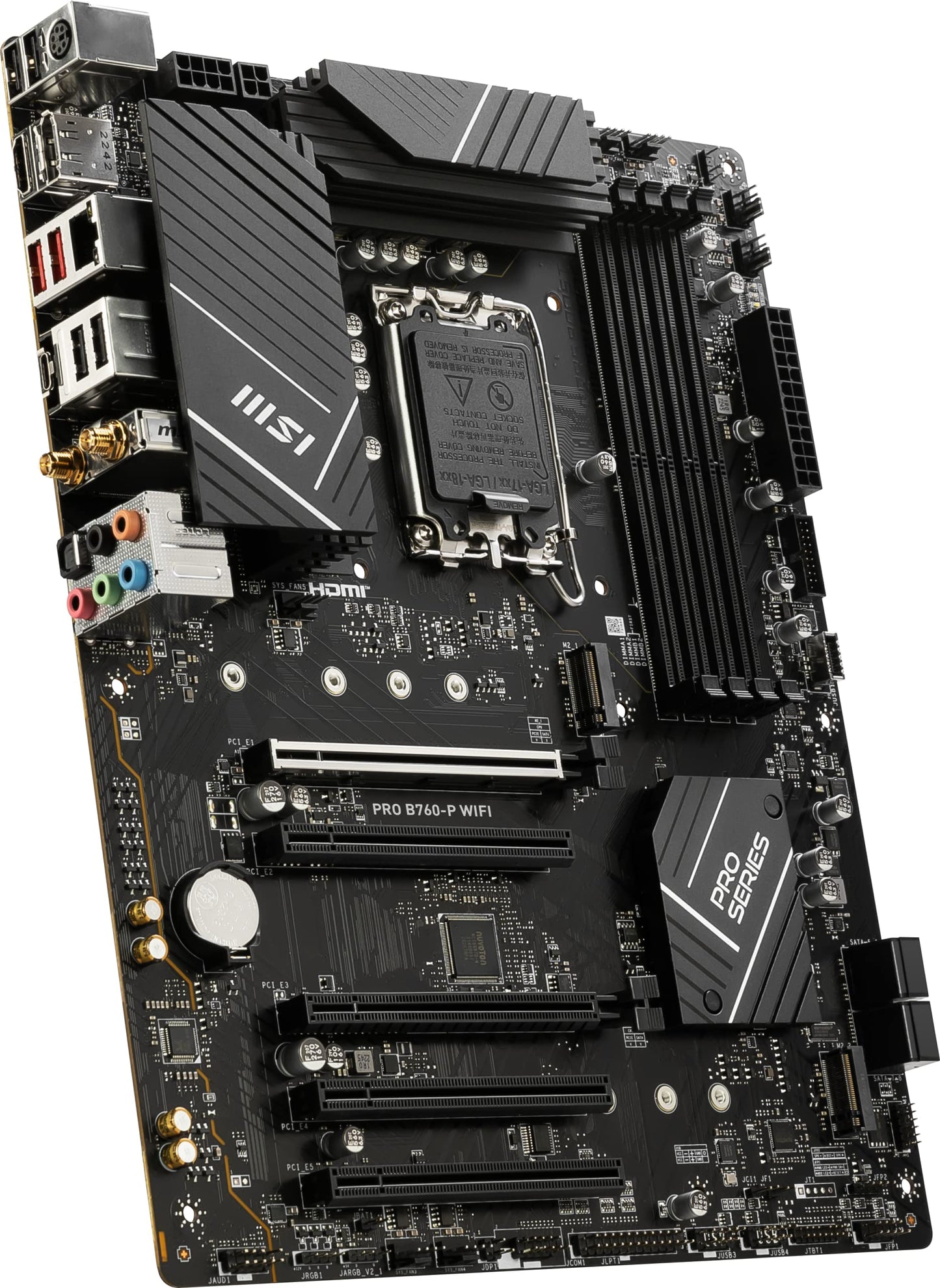 MSI PRO B760-P WiFi DDR4 ProSeries Motherboard (Supports 12th/13th/14th Gen Intel Processors, LGA 1700, DDR4, PCIe 4.0, M.2, 2.5Gbps LAN, USB 3.2 Gen2, HDMI/DP, Wi-Fi 6E, Bluetooth 5.3, ATX)