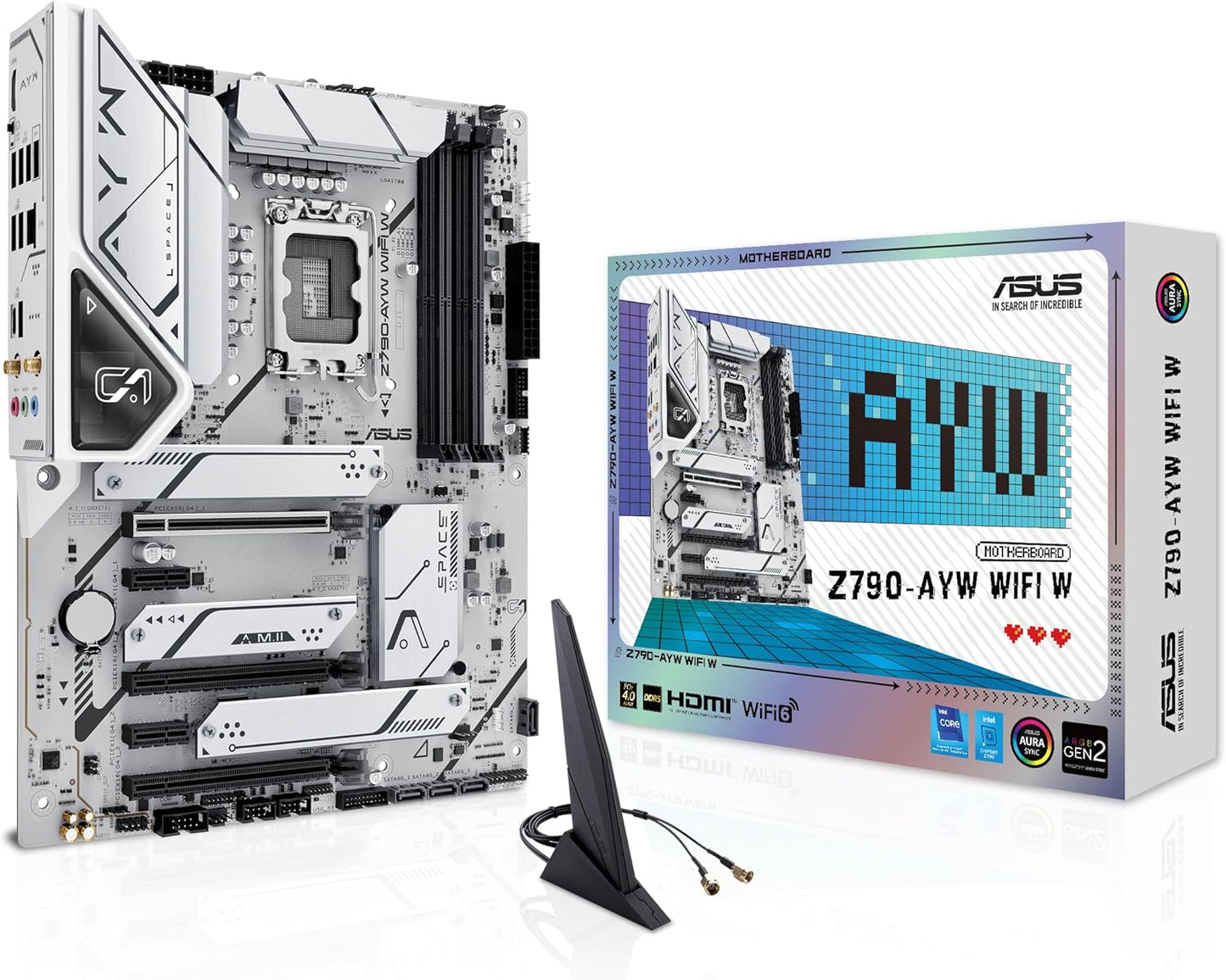 Placa base INLAND de Micro Center con procesador Intel i9-12900K de 12.ª generación, 16 núcleos y LGA 1700 para ordenadores de sobremesa con placa base ASUS Z790-AYW WiFi W DDR5 