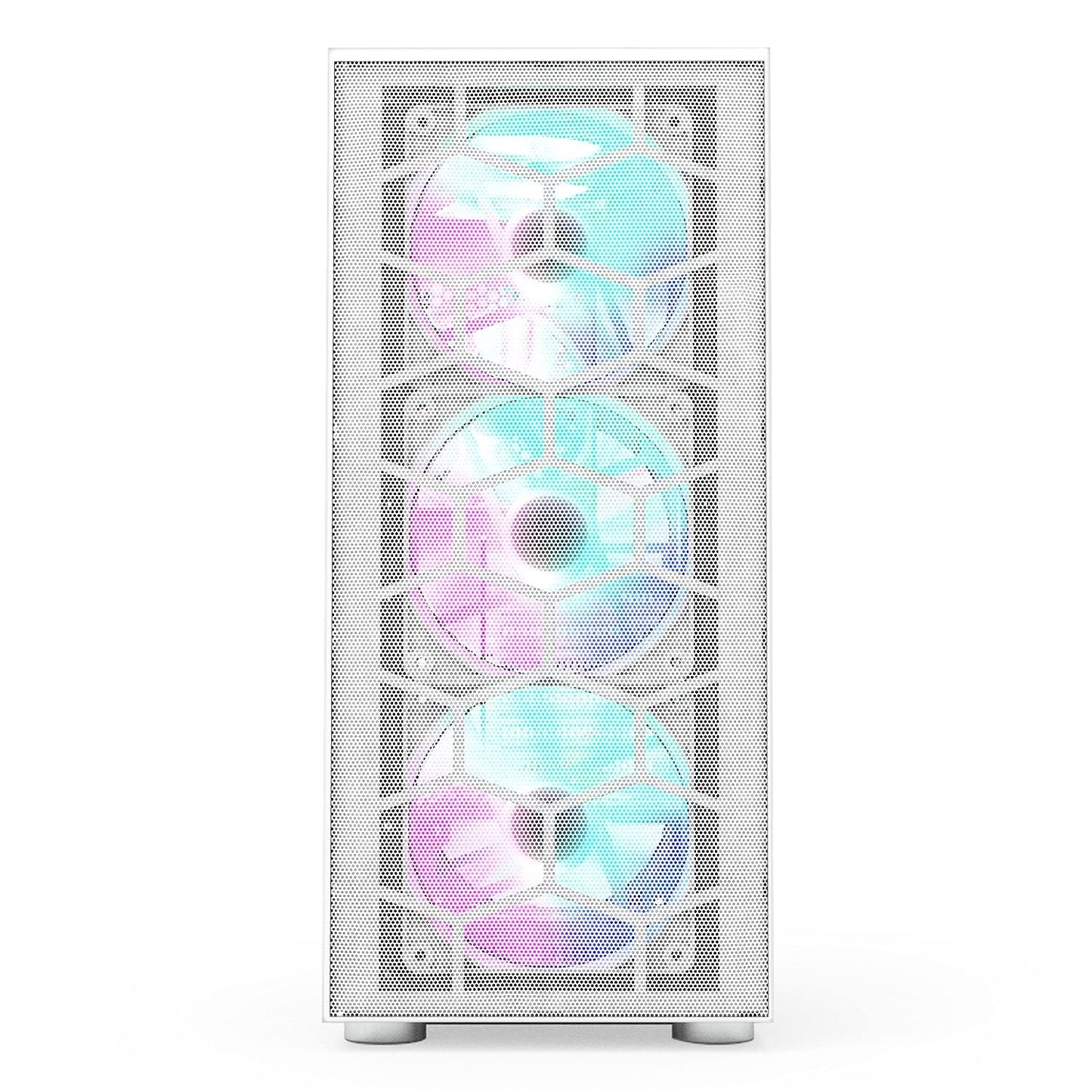 Montech X3 Mesh, 6 ventiladores (3 ventiladores de 140 mm y 3 ventiladores de 120 mm con iluminación RGB fija), gabinete para juegos de PC de torre media ATX, USB 3.0, panel lateral de vidrio templado con puerta abierta, alto flujo de aire, negro 