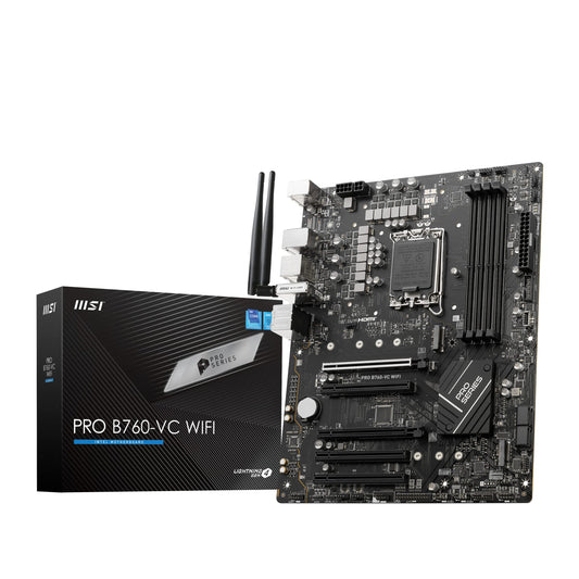 MSI PRO B760-P WiFi DDR4 ProSeries Motherboard (Supports 12th/13th/14th Gen Intel Processors, LGA 1700, DDR4, PCIe 4.0, M.2, 2.5Gbps LAN, USB 3.2 Gen2, HDMI/DP, Wi-Fi 6E, Bluetooth 5.3, ATX)