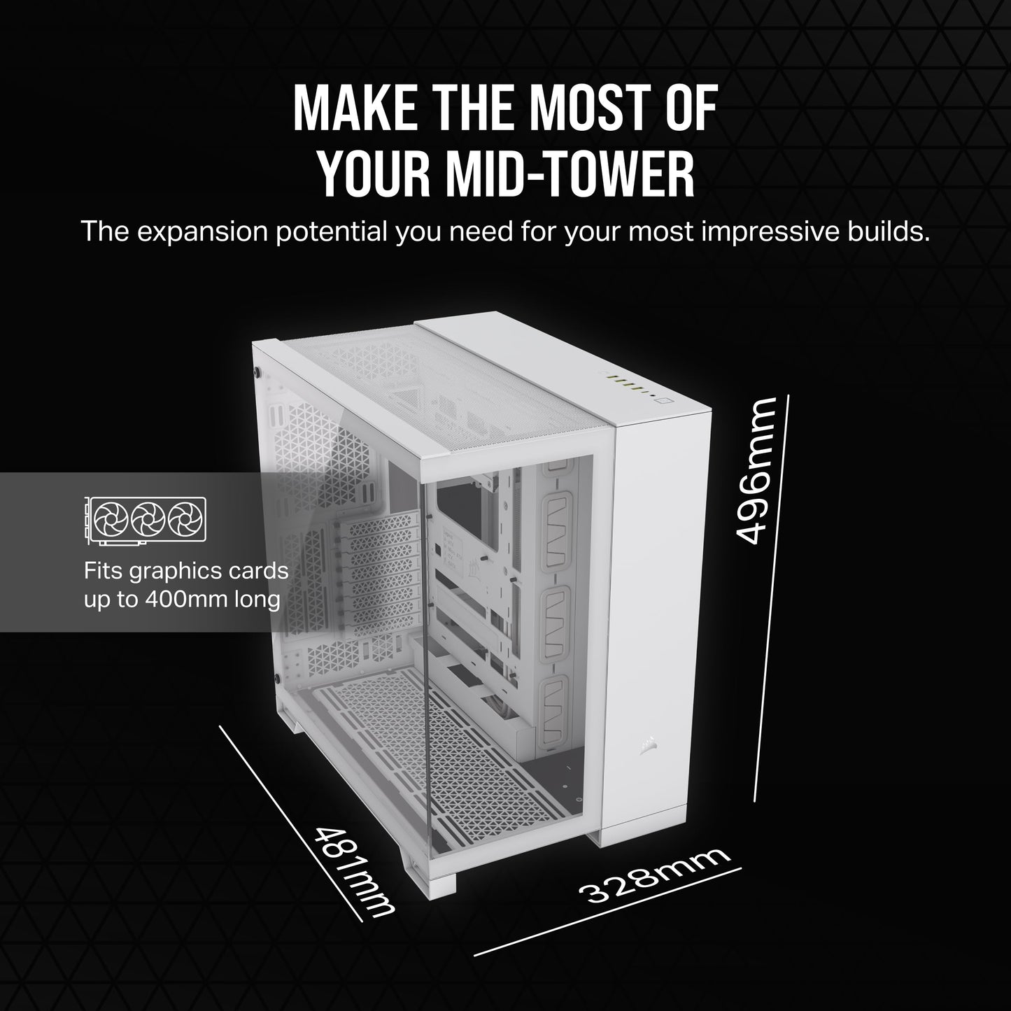 CORSAIR 6500X Mid-Tower ATX Dual Chamber PC Case – Panoramic Tempered Glass – Reverse Connection Motherboard Compatible – No Fans Included – Black