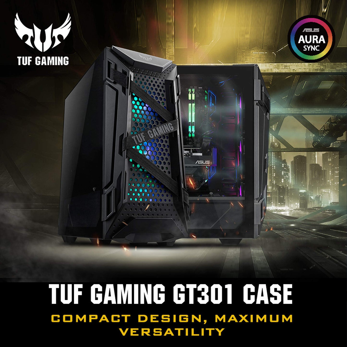 ASUS TUF Gaming GT501 White Edition Mid-Tower Computer Case for up to EATX Motherboards with 2 x USB 3.1 Front Panel, Smoked Tempered Glass, Steel Construction, and Four Case Fans