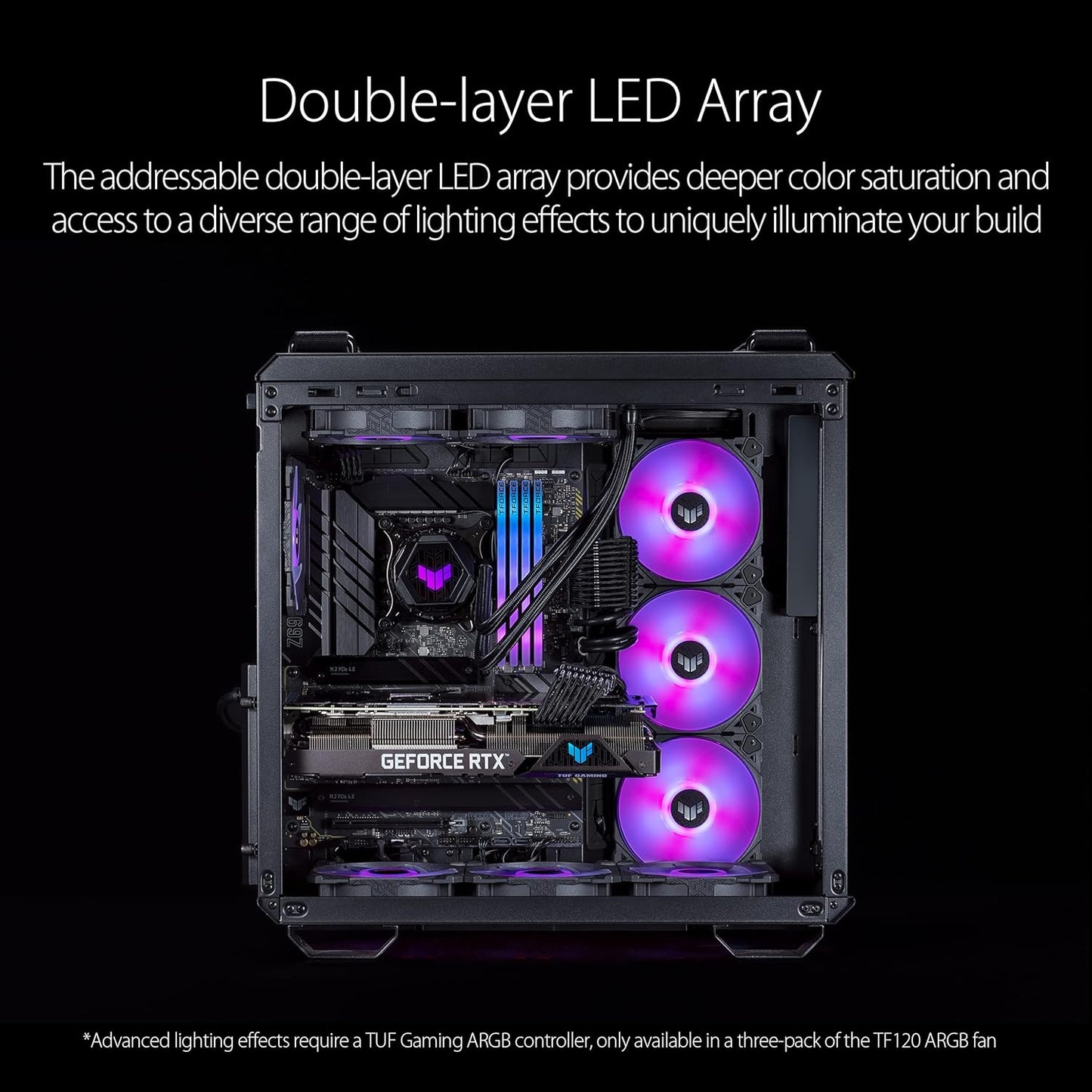 ASUS 120mm ARGB PWM Chassis Fan with Advanced Fluid Dynamic Bearing, Customizable LEDs, Double-layer LED Array - For Computer Case & Liquid Radiator