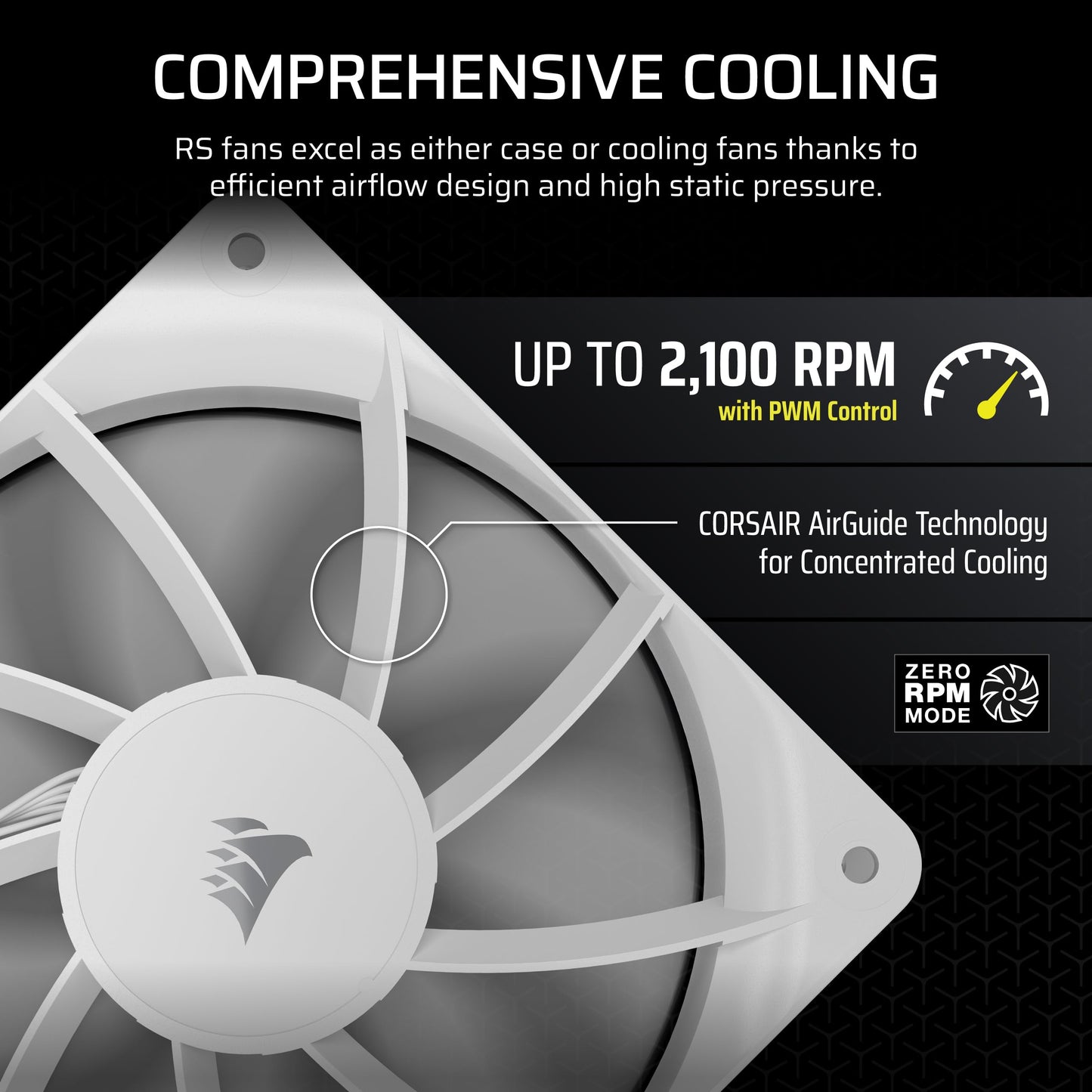 CORSAIR RS120 120mm PWM Fans – Daisy-Chain Connection – Low-Noise – Magnetic Dome Bearing – Triple Pack – Black