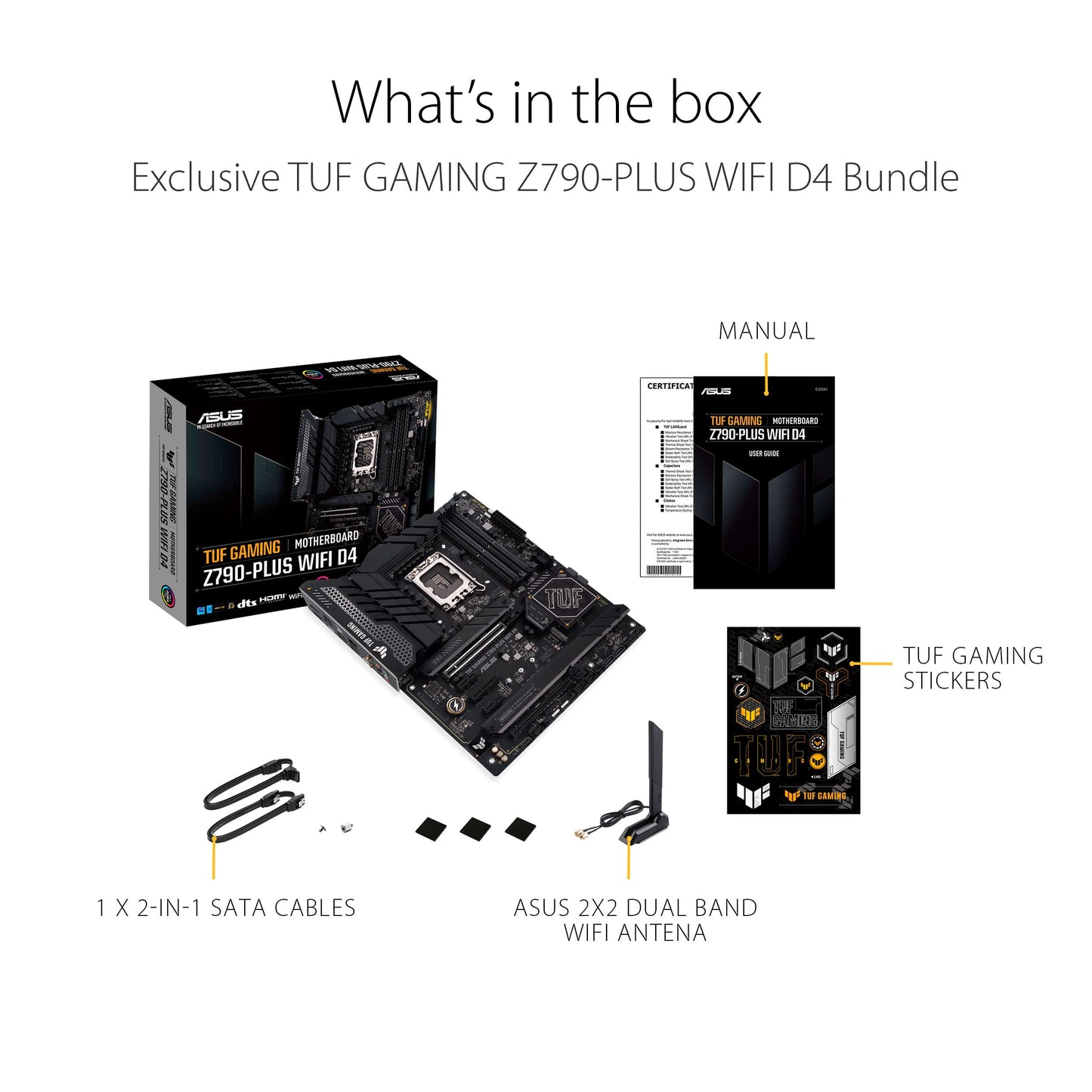 ASUS TUF Gaming Z790-Plus WiFi LGA 1700(Intel 14th,12th &13th Gen) ATX Gaming Motherboard(PCIe 5.0,DDR5,4xM.2 Slots,16+1 DrMOS,WiFi 6,2.5Gb LAN,Front USB 3.2 Gen 2 Type-C,Thunderbolt 4(USB4),Aura RGB)