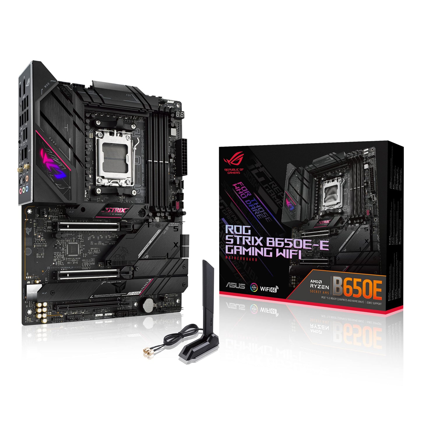 ASUS TUF GAMING B650-PLUS WIFI AMD B650 AM5 Ryzen™ Desktop 9000 8000 and 7000 ATX motherboard, 14 power stages, PCIe® 5.0 M.2 , DDR5 memory, WiFi 6 and 2.5 Gb Ethernet, USB4® support Aura Sync