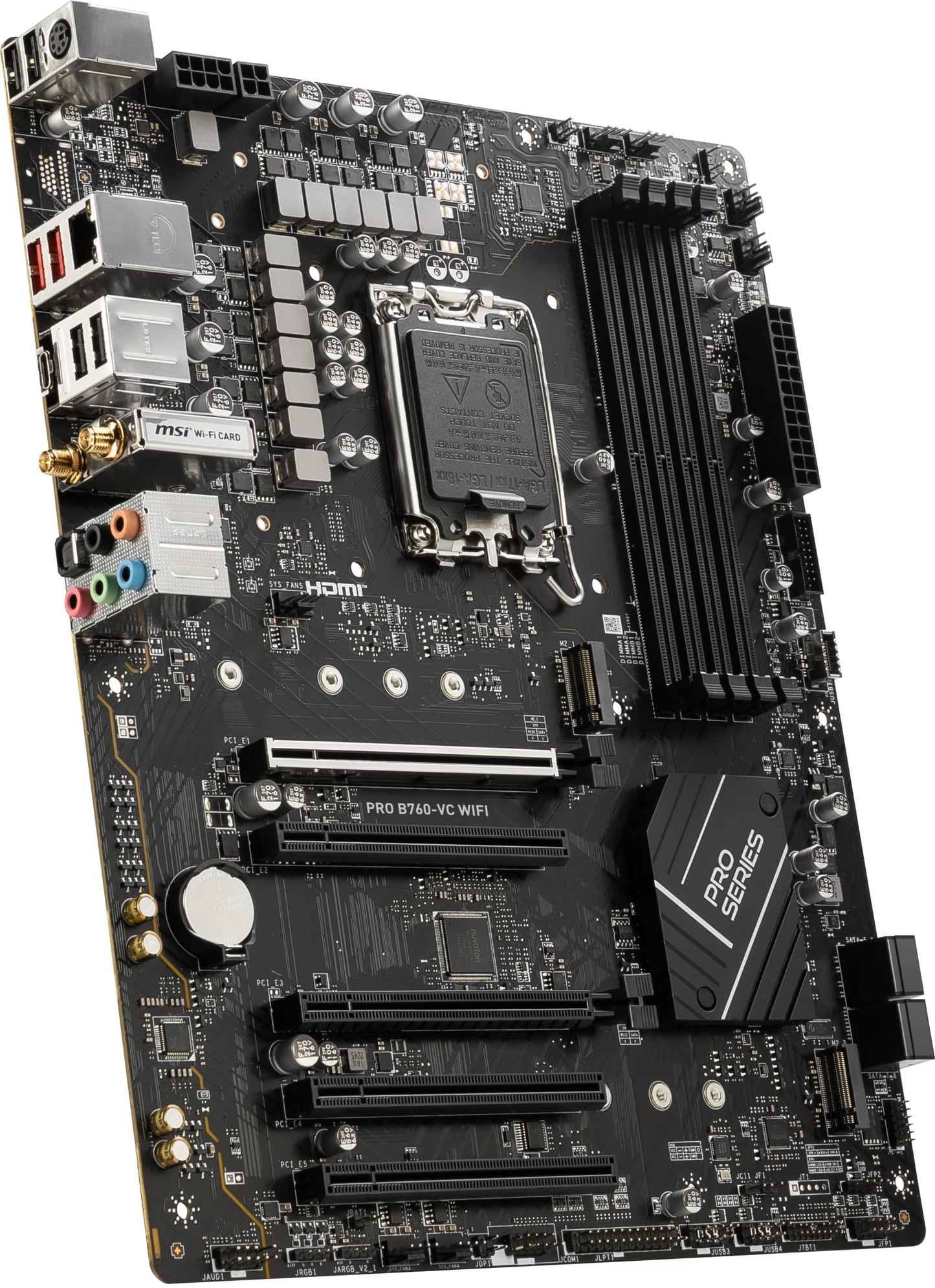 MSI PRO B760-P WiFi DDR4 ProSeries Motherboard (Supports 12th/13th/14th Gen Intel Processors, LGA 1700, DDR4, PCIe 4.0, M.2, 2.5Gbps LAN, USB 3.2 Gen2, HDMI/DP, Wi-Fi 6E, Bluetooth 5.3, ATX)